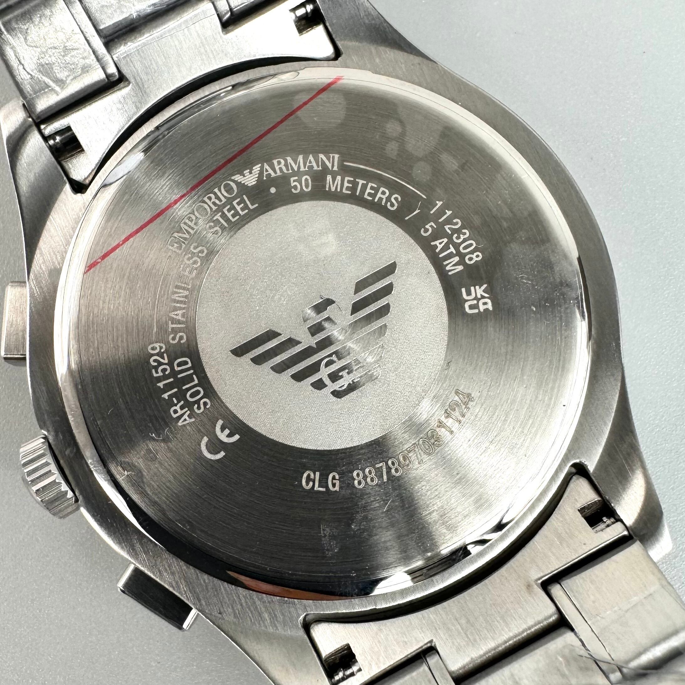 【未使用】エンポリオアルマーニ EMPORIO ARMANI AR-11529 クォーツ クロノグラフ グリーン デイト表示