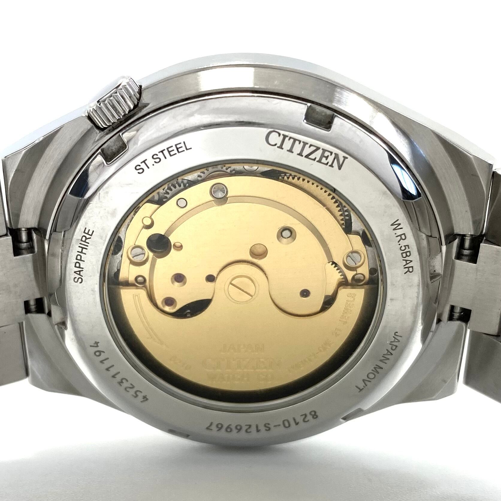 【動作良好】腕時計 メンズ シチズン シチズンコレクション メカニカル ツヨサ NJ0151-53W 8210-S126967 自動巻式 裏スケ ブルーグラデーション デイト表示