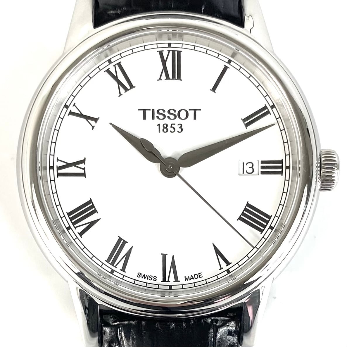 ティソ TISSOT Tクラシック カーソン T085410A クォーツ 白 デイト表示 革ベルト