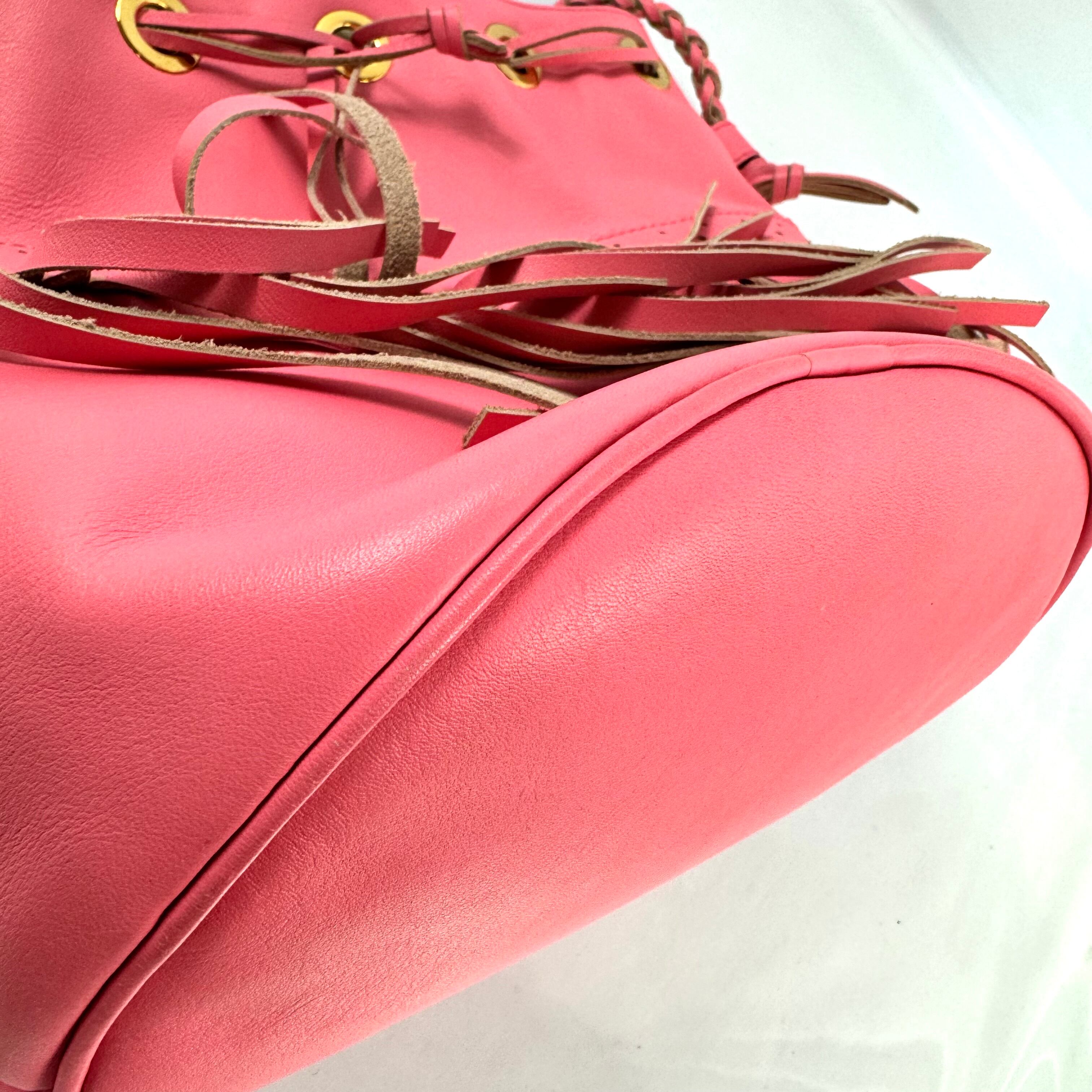 J&M DAVIDSON カーニバル L ショルダーバッグ フリンジ ピンク