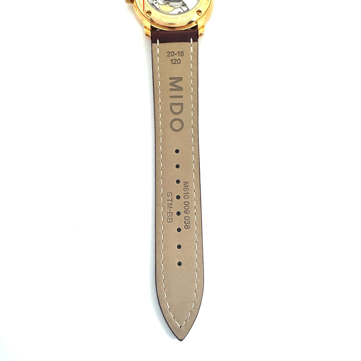 【未使用】ミドー MIDO バロンチェッリ M8600.2.21.8 自動巻 デイト表示 裏スケ シルバー 革ベルト