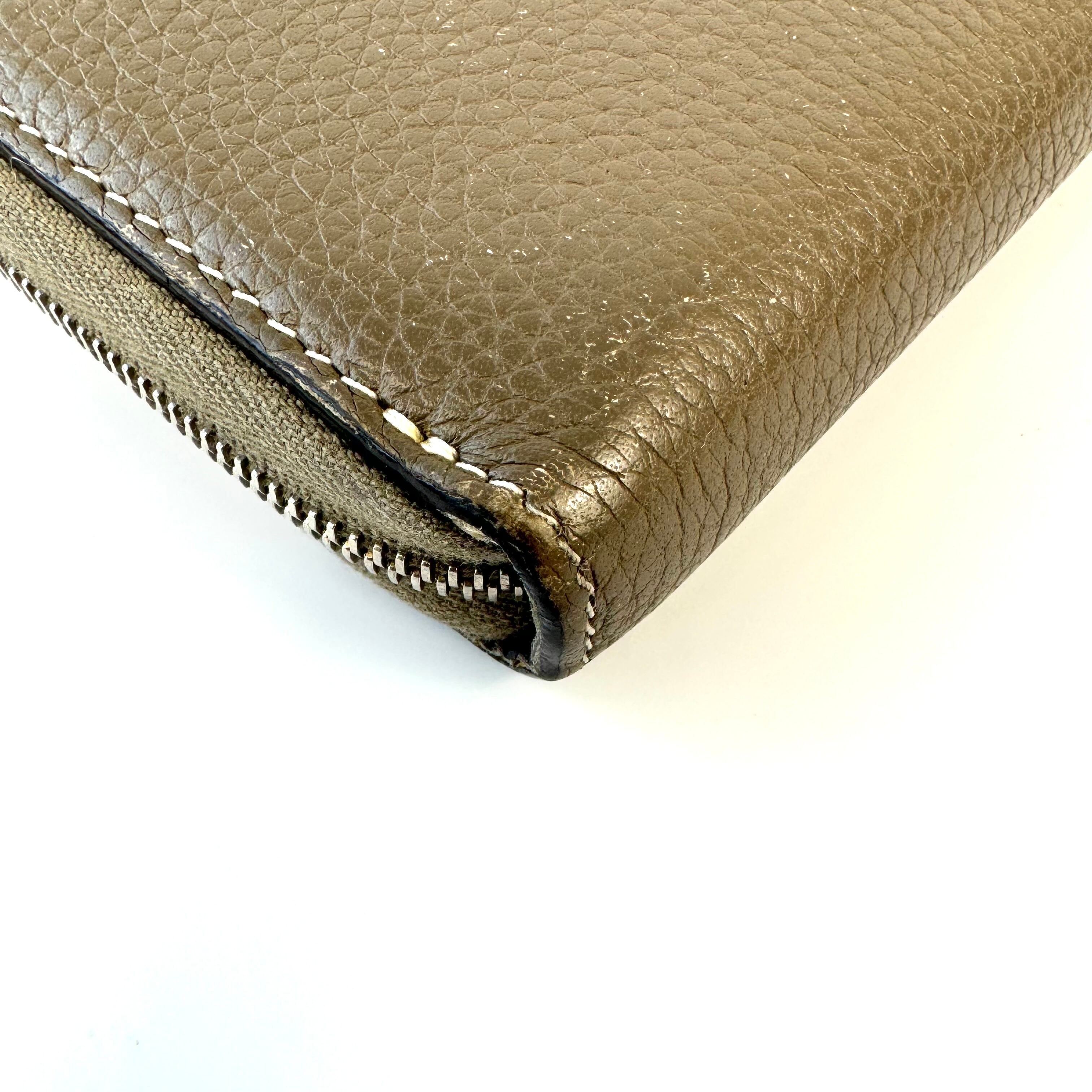 セリーヌ 長財布 ラウンドファスナー レザー グレージュ