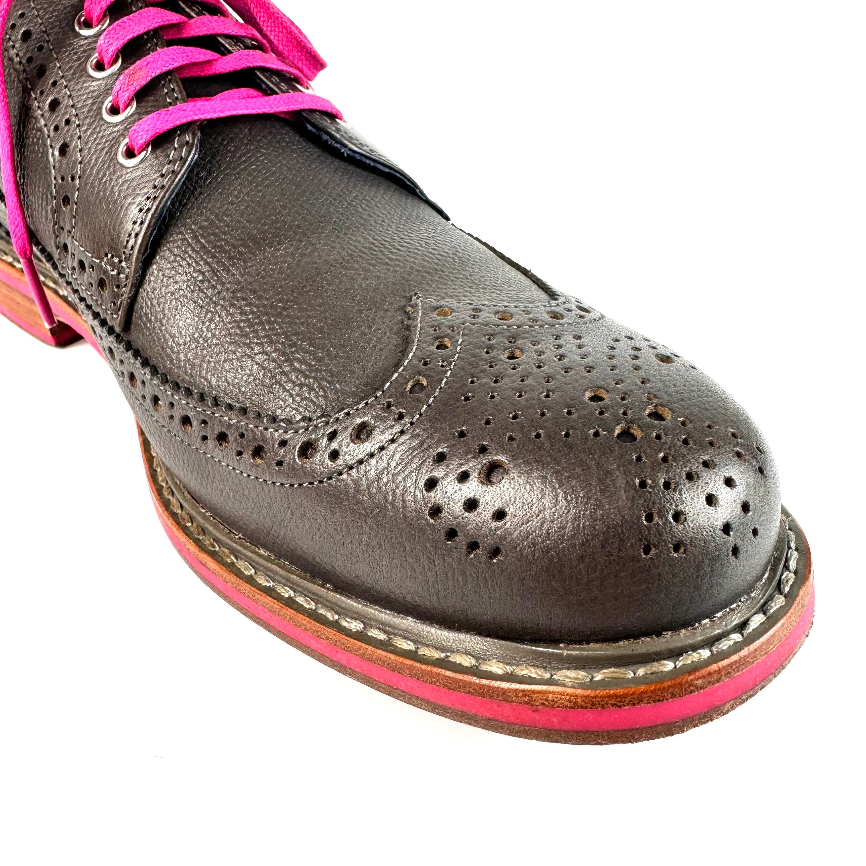 【美品】コールハーン クーパー ウィングチップ 革靴 レザー チャコールグレー