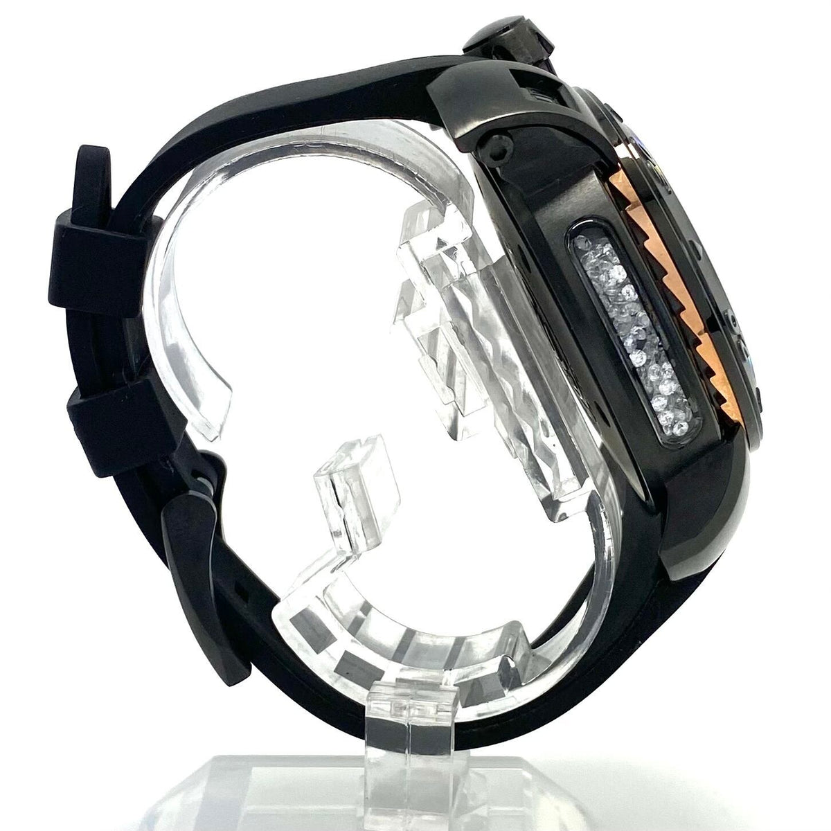 【美品・希少】ガガミラノ GaGa MILANO マニュアーレ48 8012.NJ.01 ネイマールコラボモデル 世界限定500本 クォーツ クロノグラフ 黒 樹脂ベルト