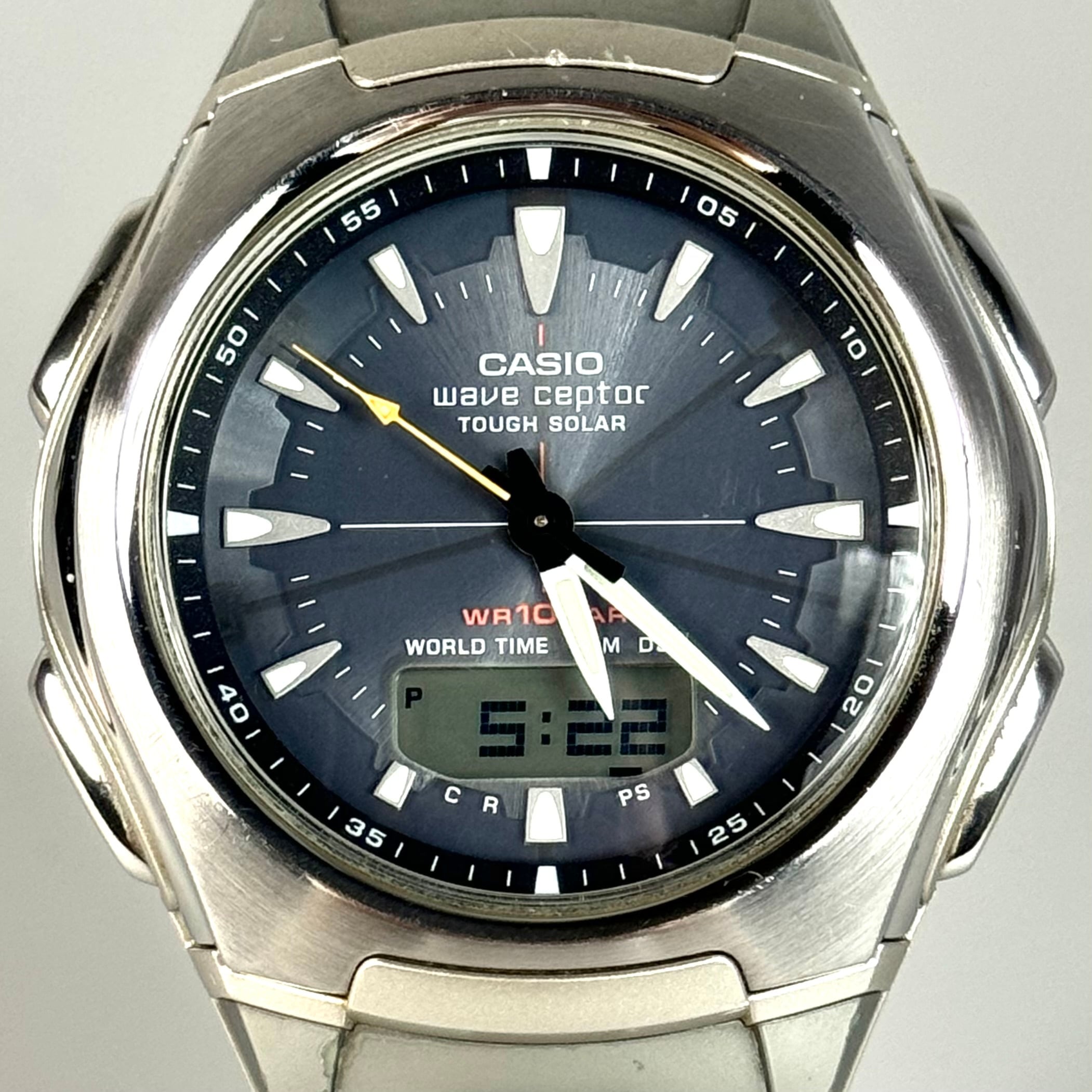 カシオ CASIO ウェーブセプター WVA-430J 電波ソーラー アナデジ グレー