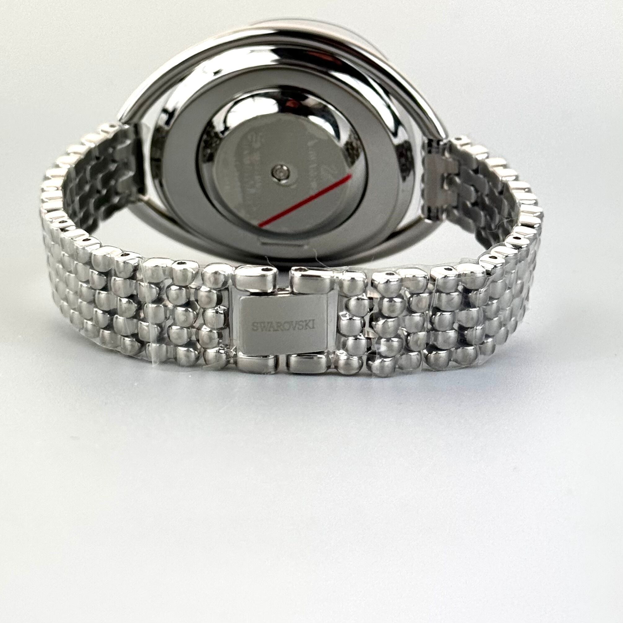 【未使用・電池交換済み】スワロフスキー SWAROVSKI Crystalline クリスタルライン Oval オーバル 5181008 クォーツ 2針 シルバー レディース