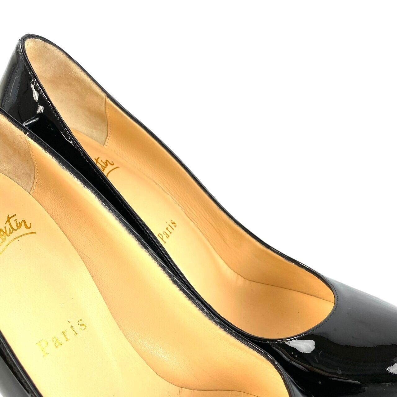 クリスチャンルブタン Christian Louboutin パンプス ピンヒール パテント 36 1/2 23.5cm 黒