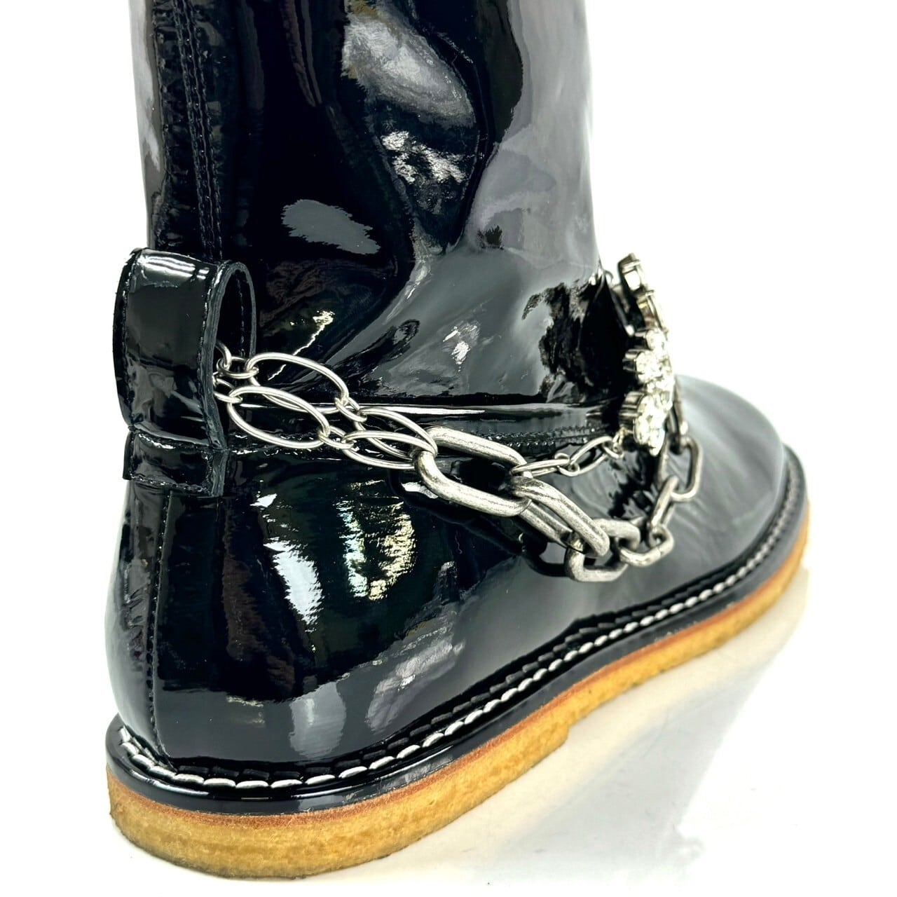 ロエベ LOEWE パテント ブーツ 黒 メンズ 41 日本サイズ26cm