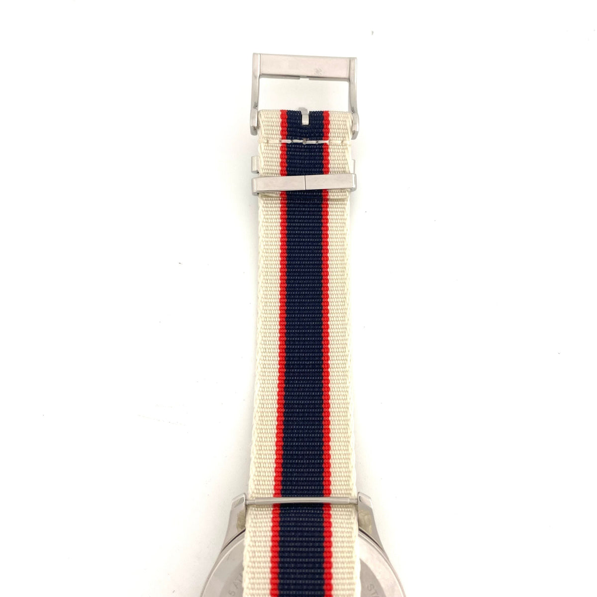【美品】腕時計 メンズ グッチ GUCCI Gタイムレス 126.4 YA1264071 クォーツ アイボリー ネイビー レッド マルチカラー ナイロンベルト