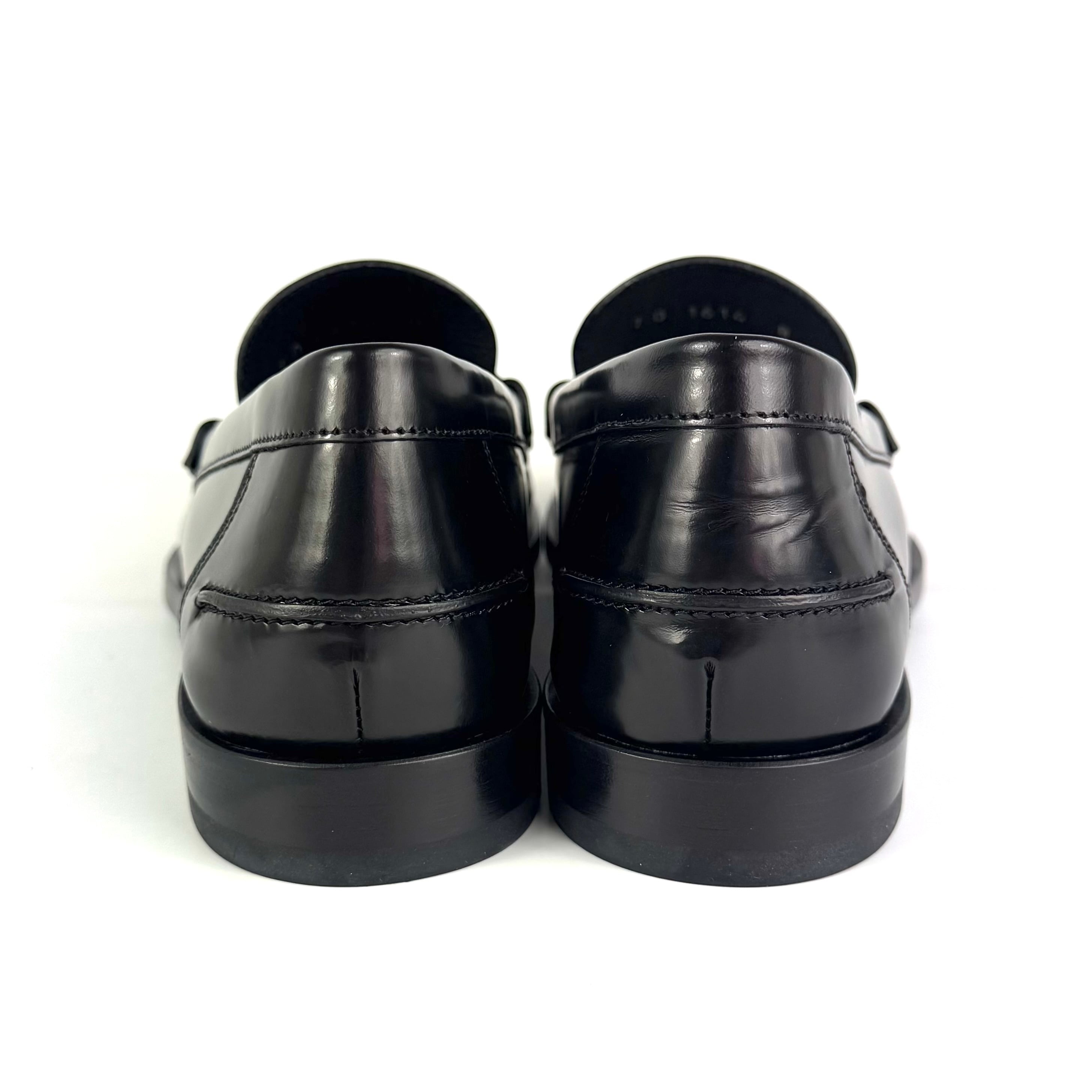 フェンディ FENDI ローファー レザー ブラック 黒 8 日本サイズ約27cm