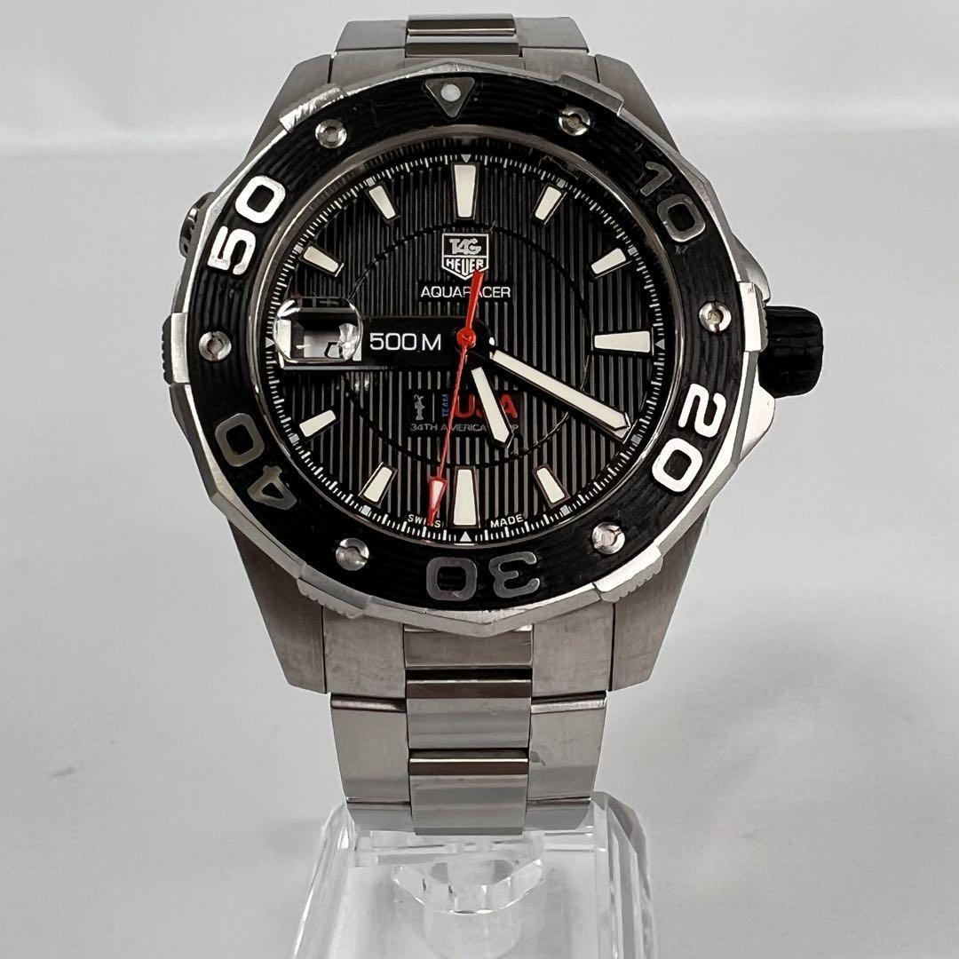 【希少】タグホイヤー アクアレーサー アメリカズカップ 自動巻 裏スケ 黒