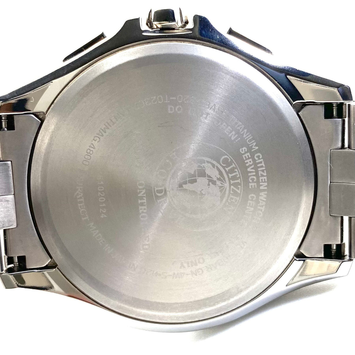 【美品】腕時計 メンズ シチズン アテッサ AT9096-57E H820-T023070 電波ソーラー エコドライブ デイト表示 黒 チタニウム 10気圧防水