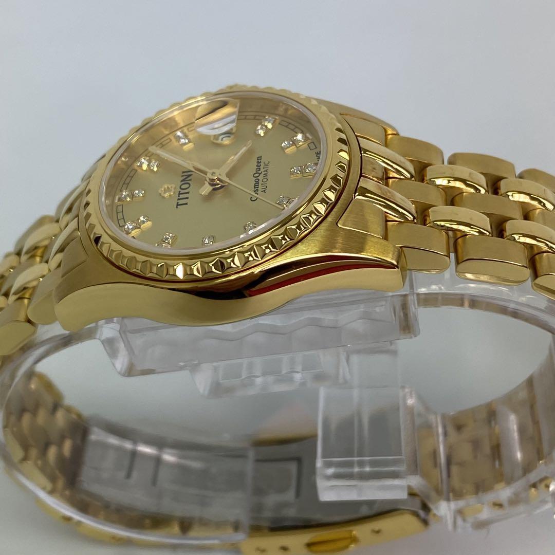 【未使用】チトーニ TITONI コスモキング 729GDB 自動巻 デイト表示 ゴールド