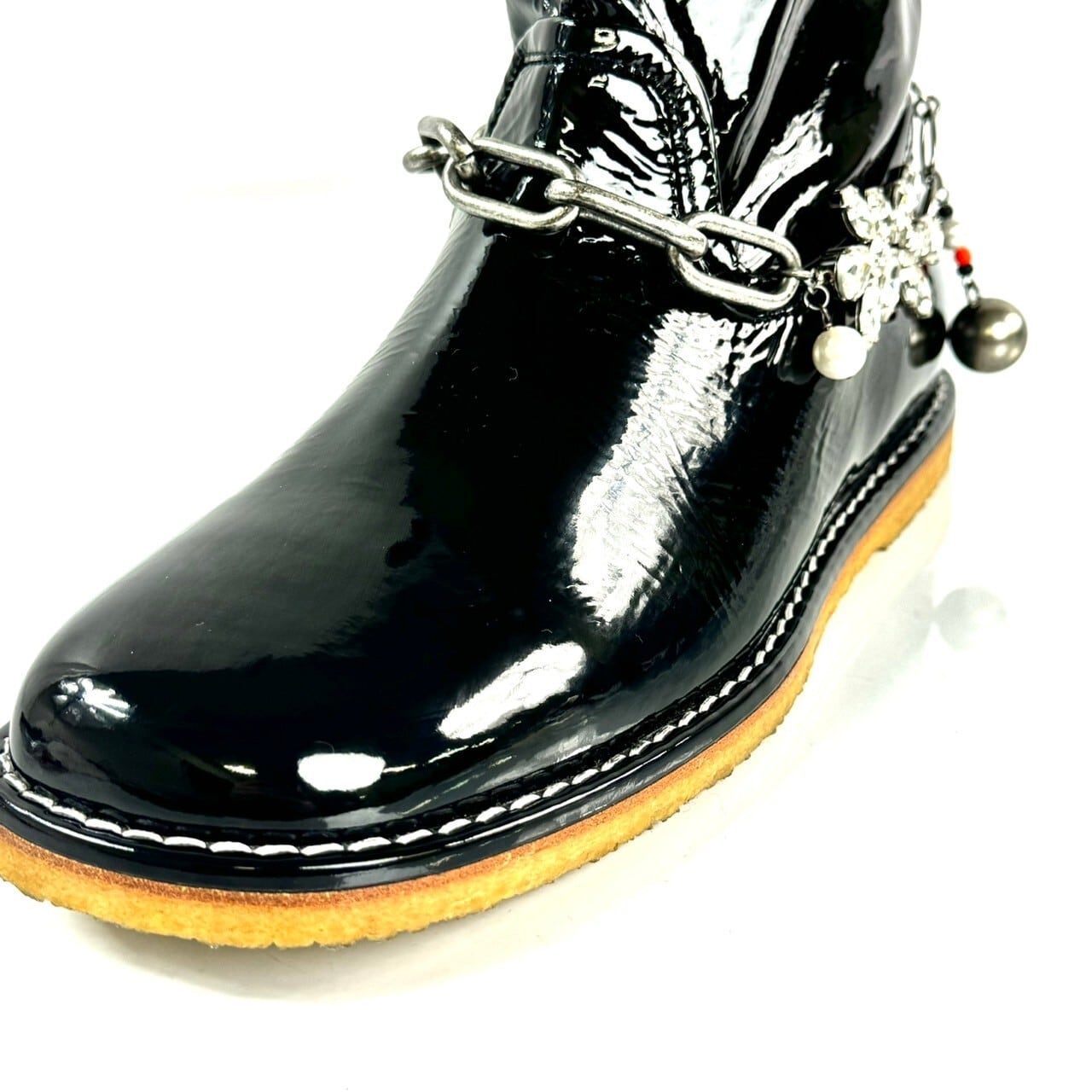 ロエベ LOEWE パテント ブーツ 黒 メンズ 41 日本サイズ26cm