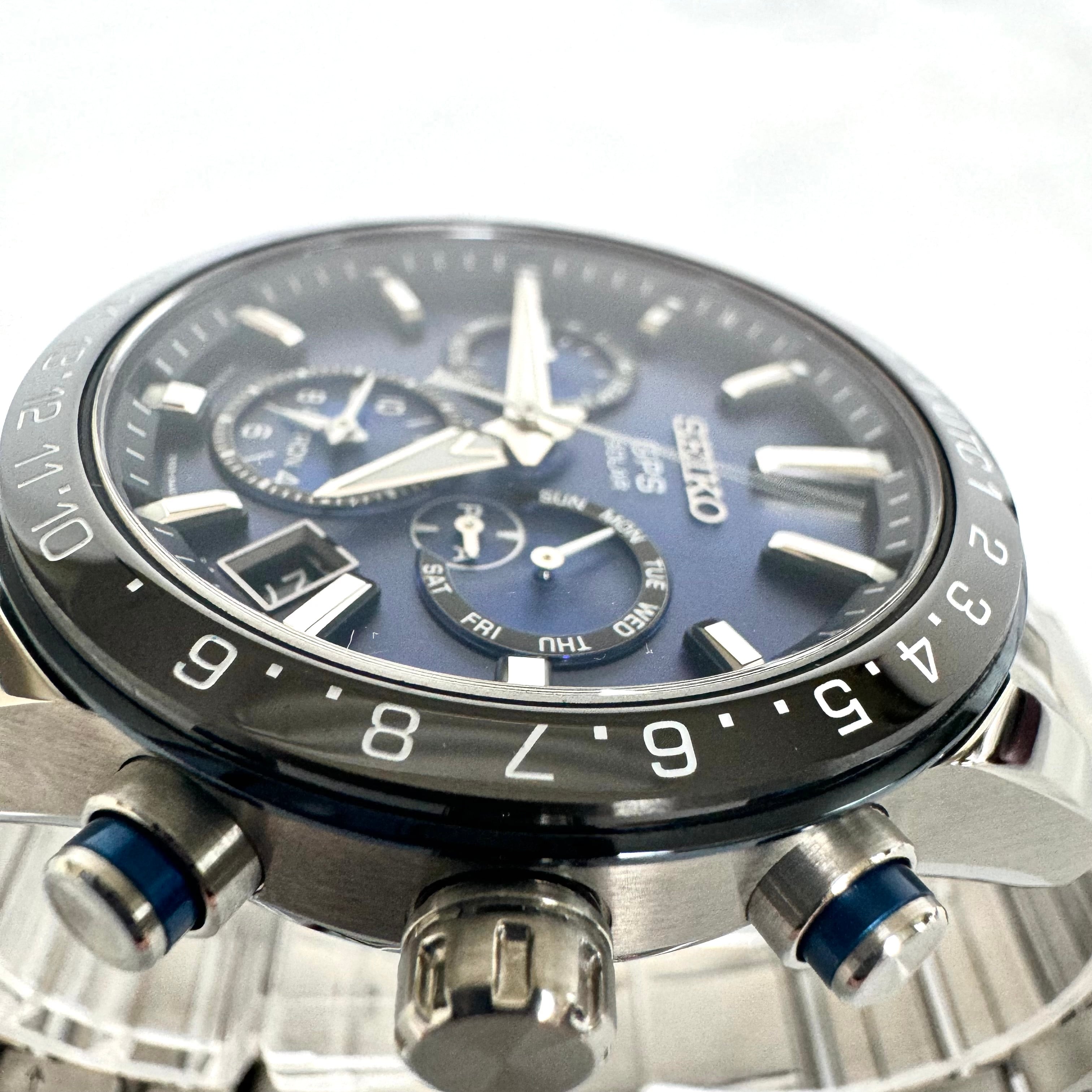 【美品】セイコー アストロン SBXC015 5X53-0AE0 GPSソーラー ブルー セラミック ステンレス