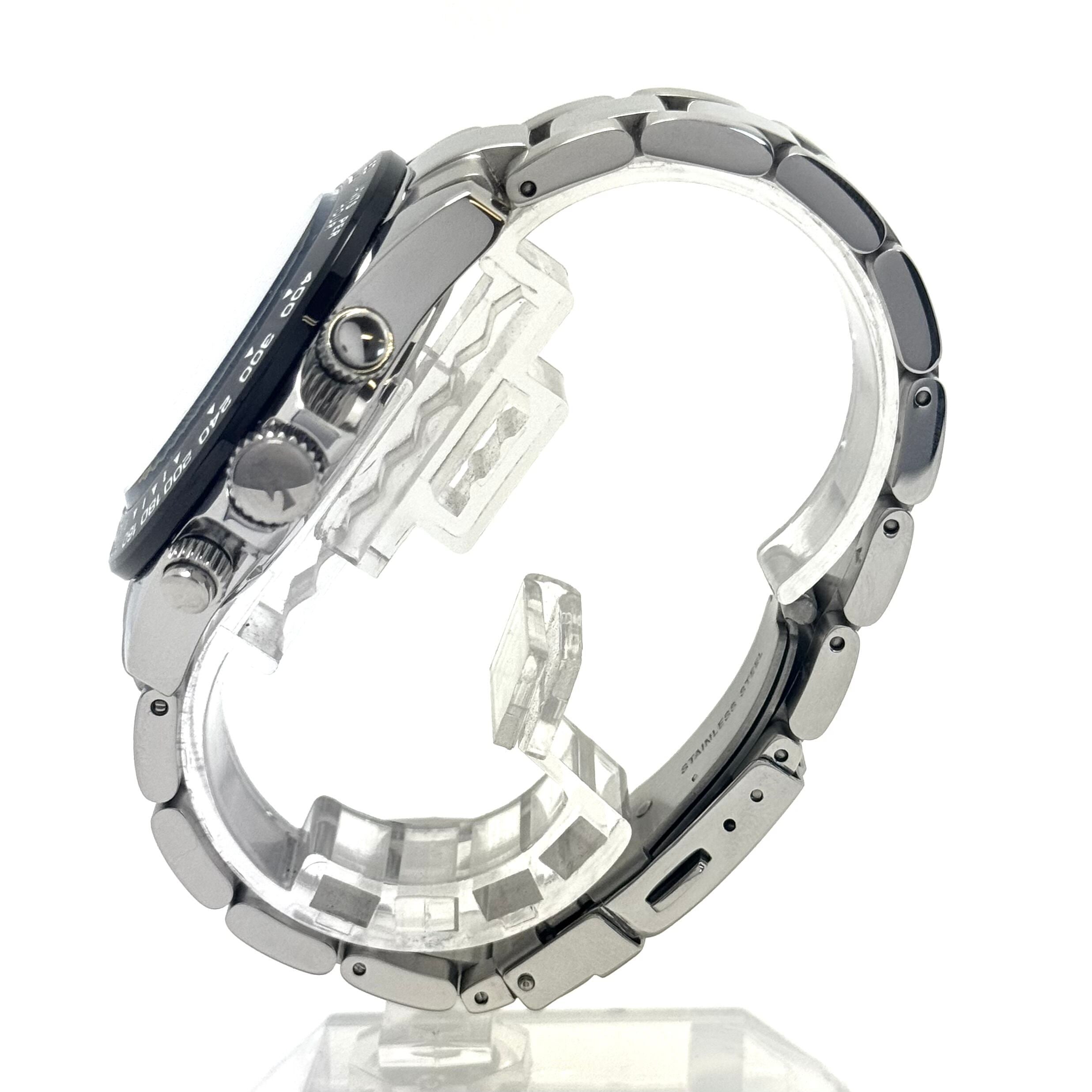 【美品】テクノス TECHNOS TSM411TW クォーツ クロノグラフ 白