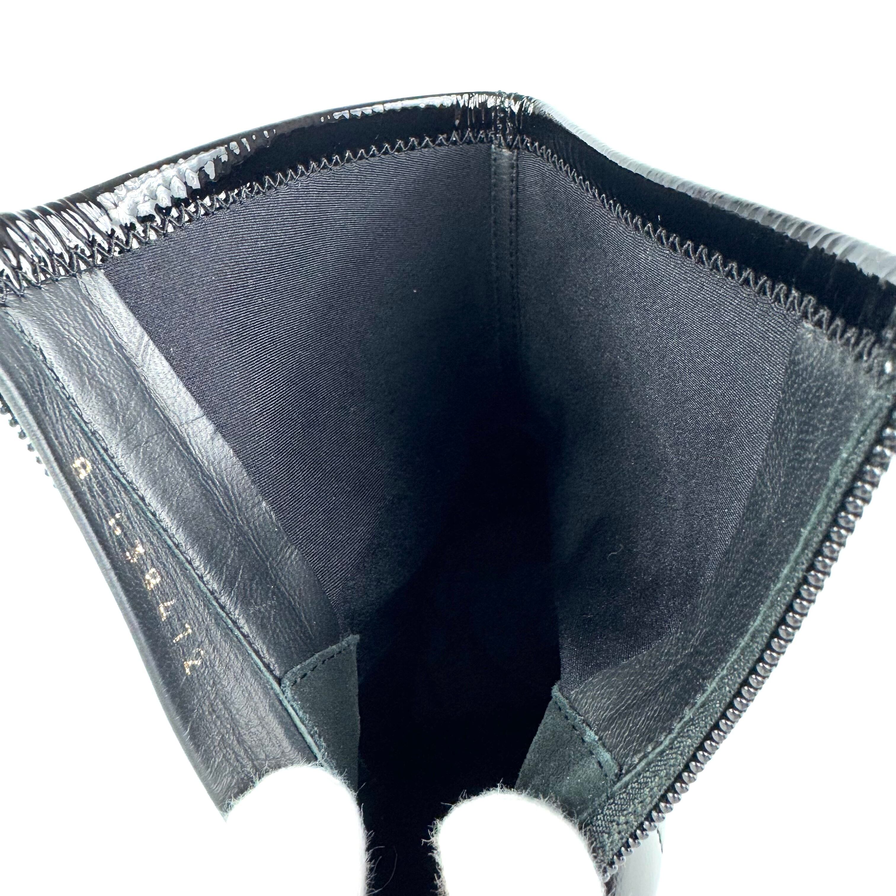 シャネル CHANEL ニットソックス ブーツ G38472 ココマーク ニット×エナメル 黒 38C 日本サイズ約25cm