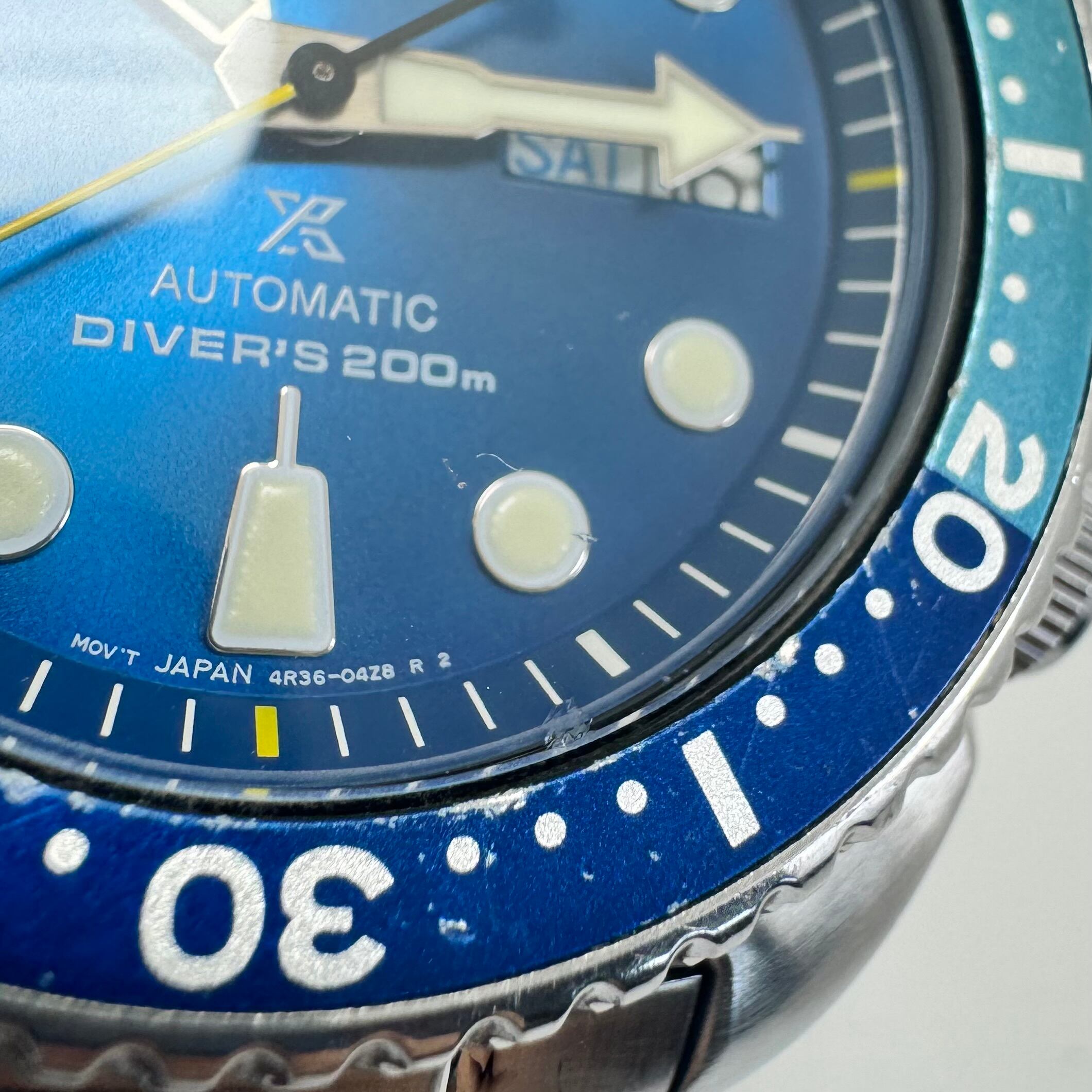 【希少】腕時計 メンズ セイコー SEIKO プロスペックス タートル ブルーラグーン SRB11K1 4R36-06A0 6000本限定 海外モデル 自動巻 青 デイデイト表示 200m防水