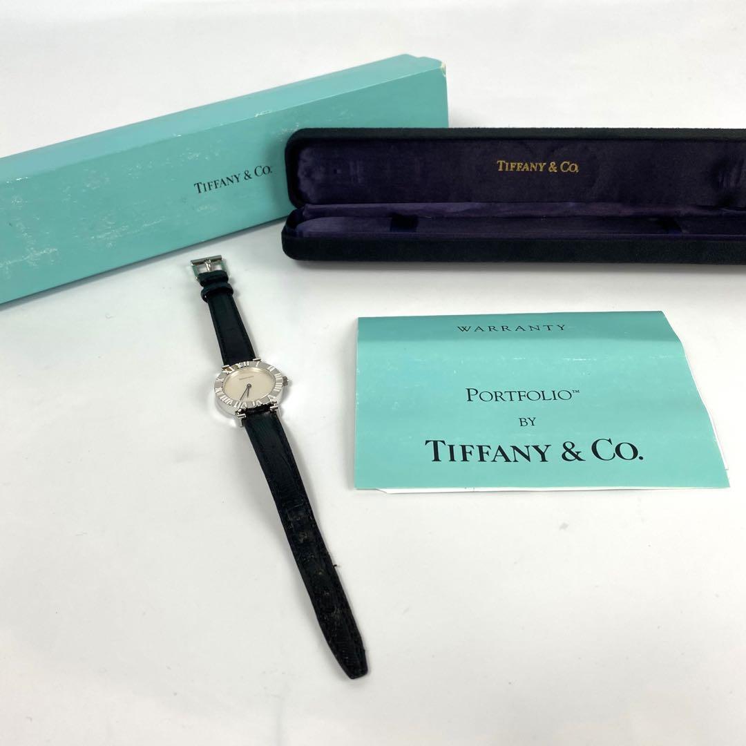 ティファニー アトラス クォーツ シルバー 2針 革ベルト
