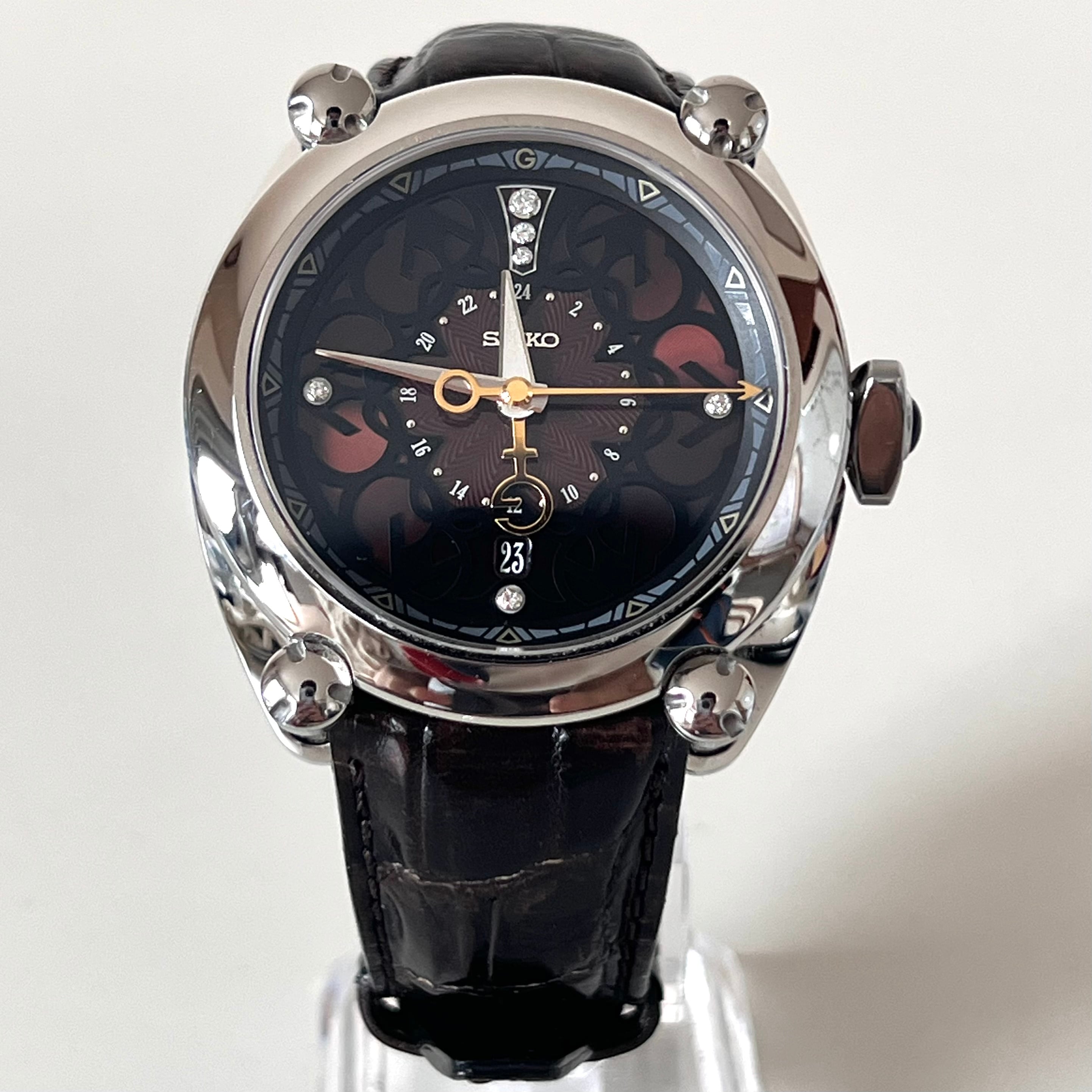 【美品・限定品】セイコー ガランテ SBLM009 8L36-00C0 自動巻式 ブラウン 裏スケ デイト表示 革ベルト 6PD