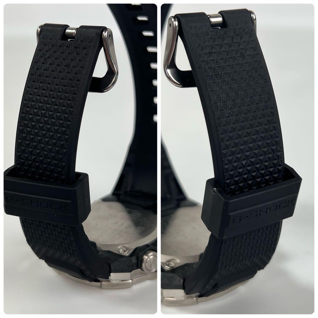 【美品】カシオ Gショック G-STEEL タフソーラー 黒 カーボン ラバー