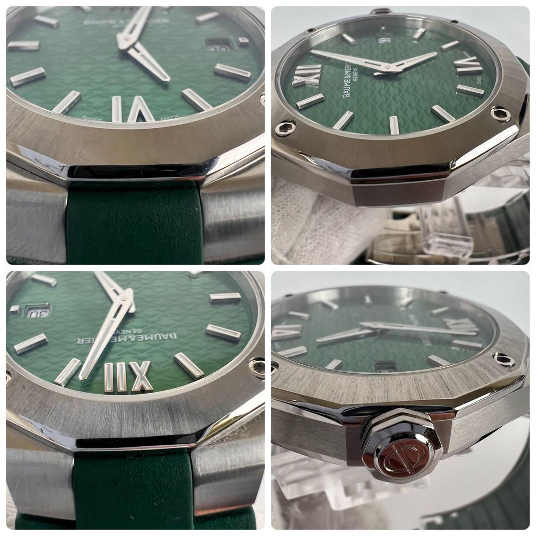 【希少】ボーム&メルシー リビエラ クォーツ グリーン デイト表示 ラバー