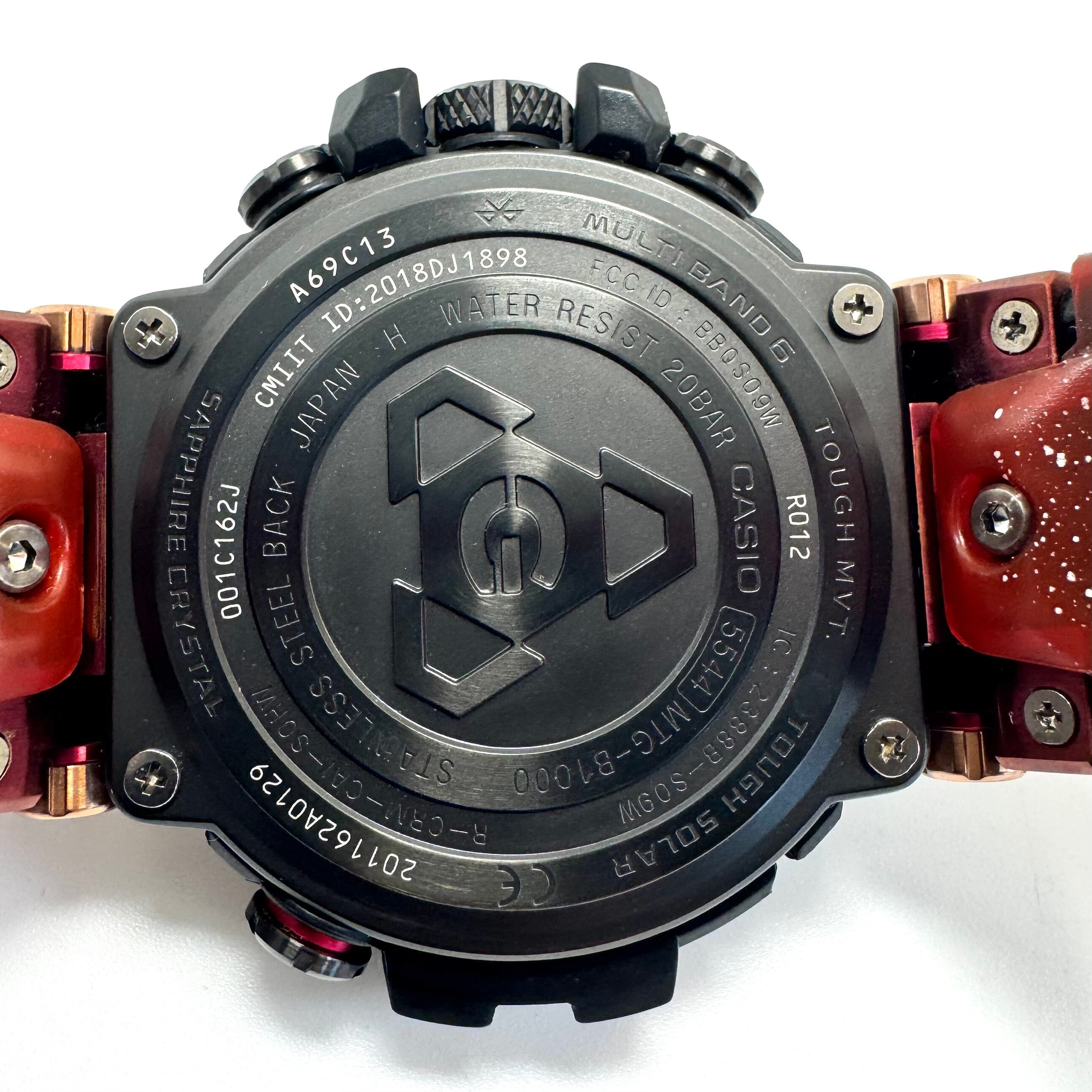 【希少】カシオ G-SHOCK ジーショック MT-G MTG-B1000VL-4AJR 火山雷 電波ソーラー モバイルリンク 黒 マルチカラー レインボー デイト表示 樹脂ベルト