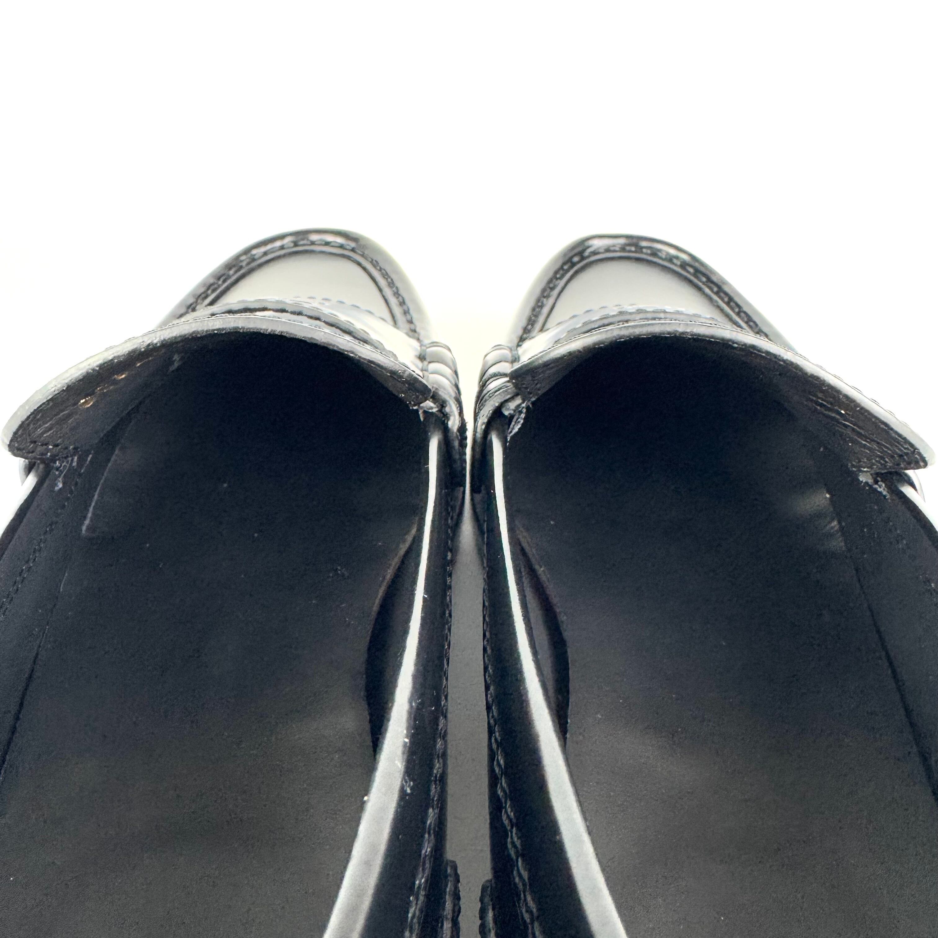 フェンディ FENDI ローファー レザー ブラック 黒 38 日本サイズ25cm