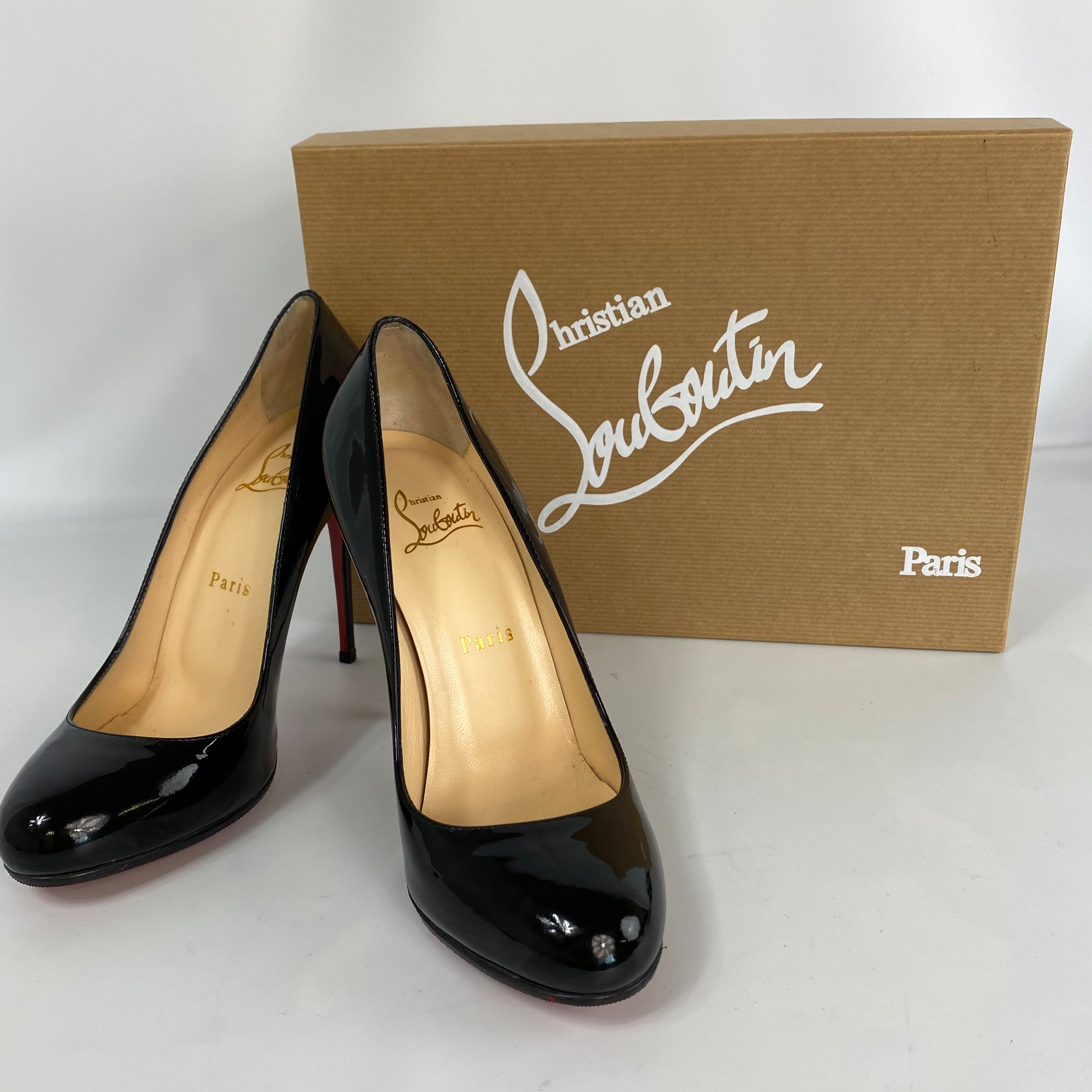 クリスチャンルブタン パンプス NUDE パテント ハイヒール 黒 37