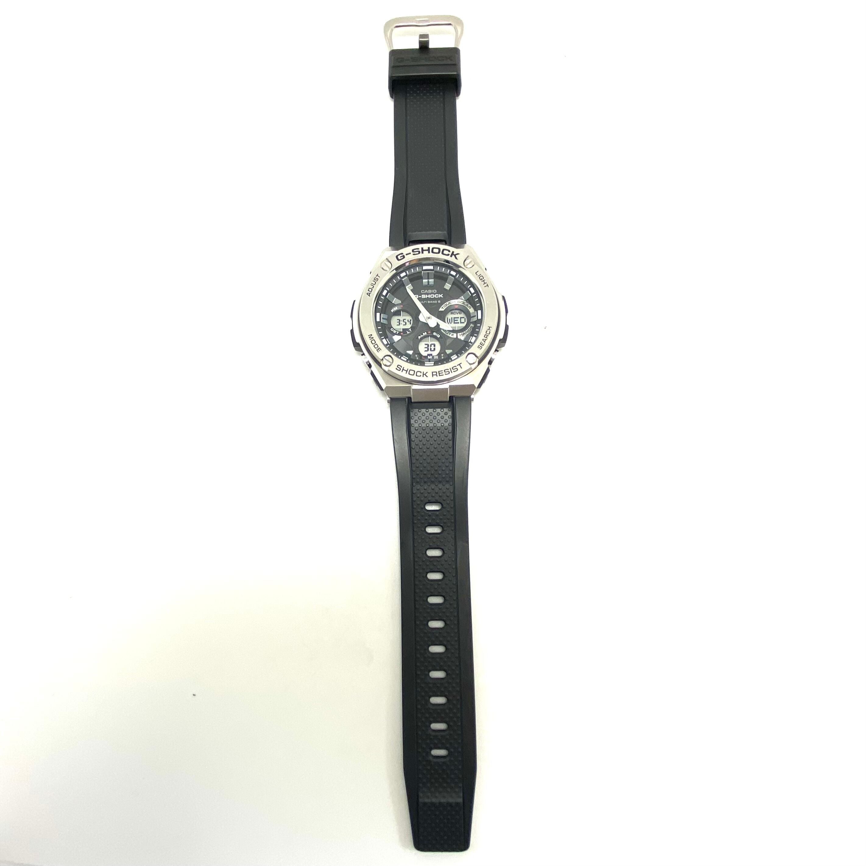 腕時計 メンズ カシオ G-SHOCK ジーショック ジースチール GST-W110D-1A9JF 電波ソーラー アナデジ 黒 ラバーベルト