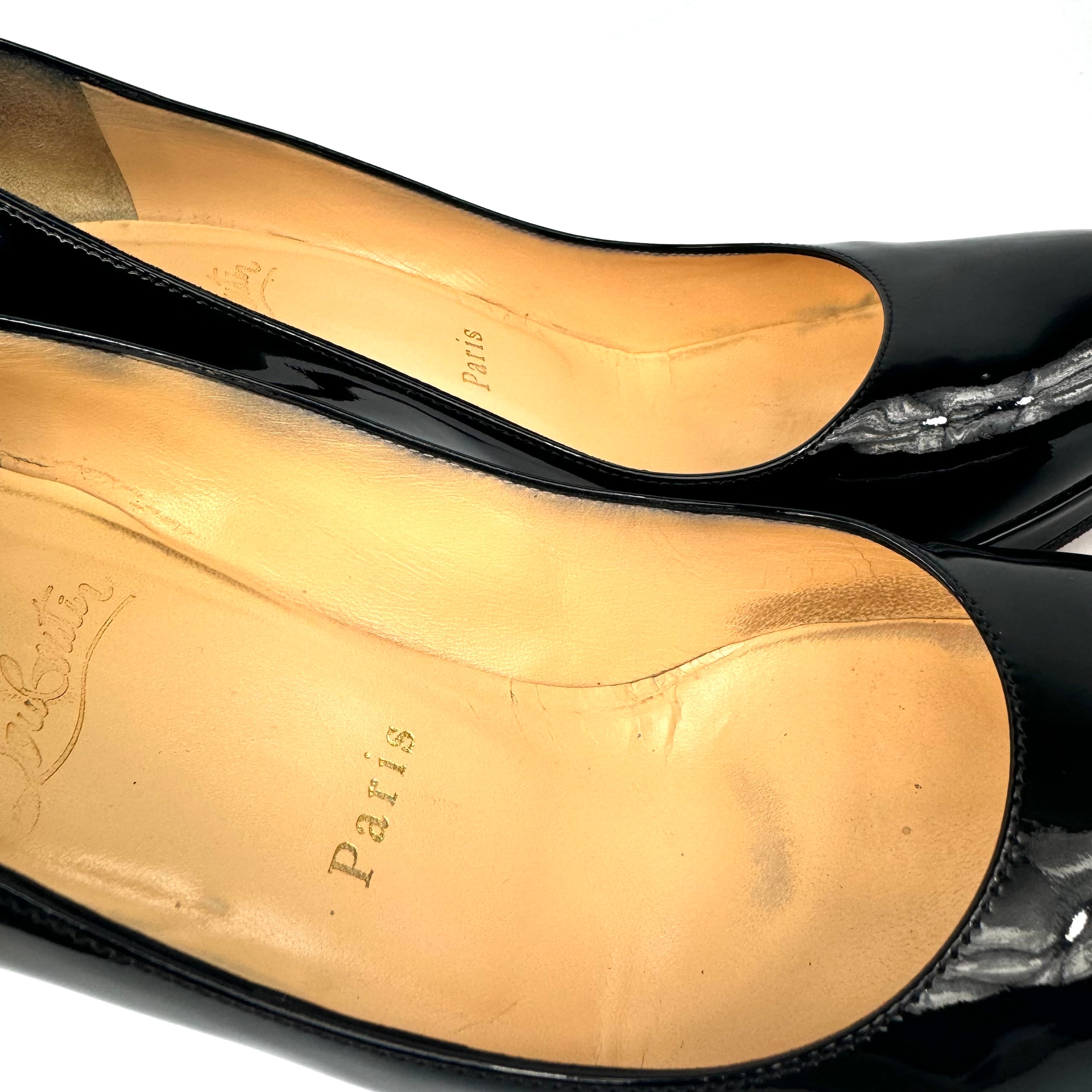 【美品】クリスチャンルブタン ニューシンプルパンプス ハイヒール パテントレザー 23.5cm 黒