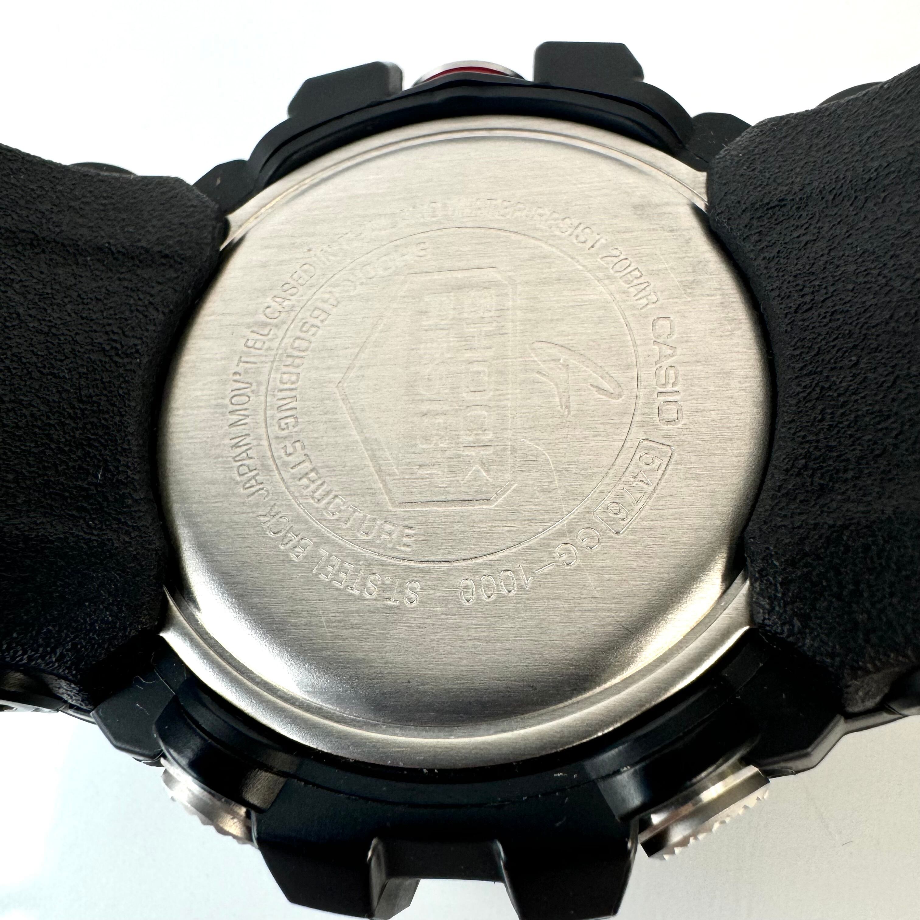 【美品】カシオ G-SHOCK ジーショック MASTER OF G?LAND マッドマスター GG-1000-1A3JF クォーツ アナデジ 黒 樹脂ベルト