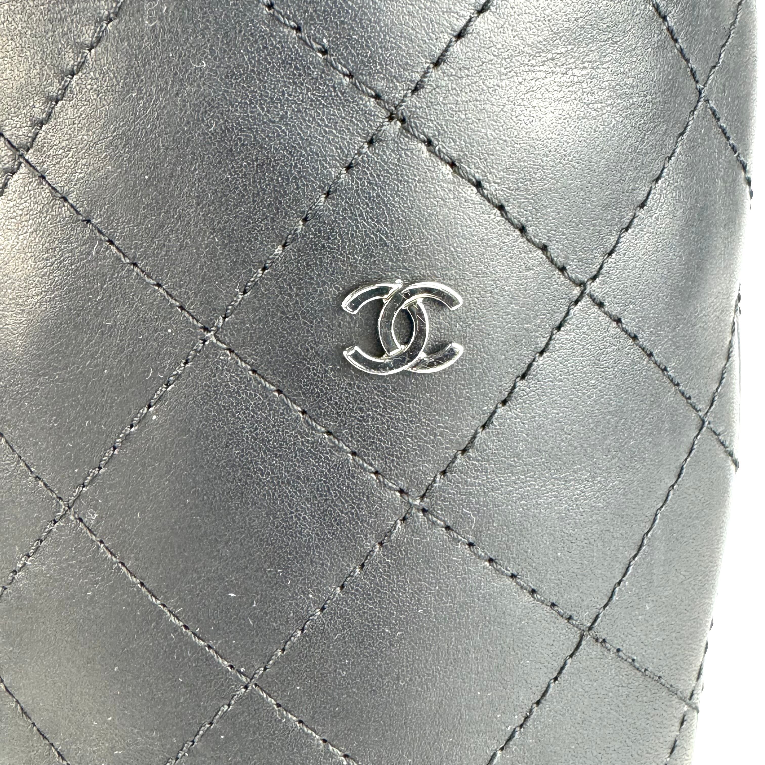 【美品】シャネル ロングブーツ ムートン ココマーク レザー 黒 22.5cm