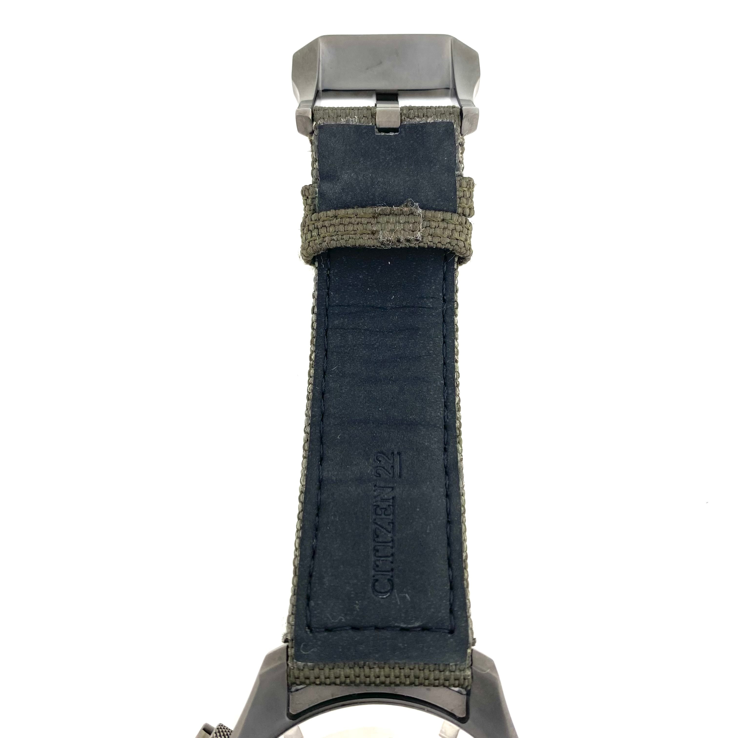 【美品】シチズン CITIZEN プロマスター LANDシリーズ JV1005-02W U822-008MS04 エコドライブ アナデジ グリーン ナイロン