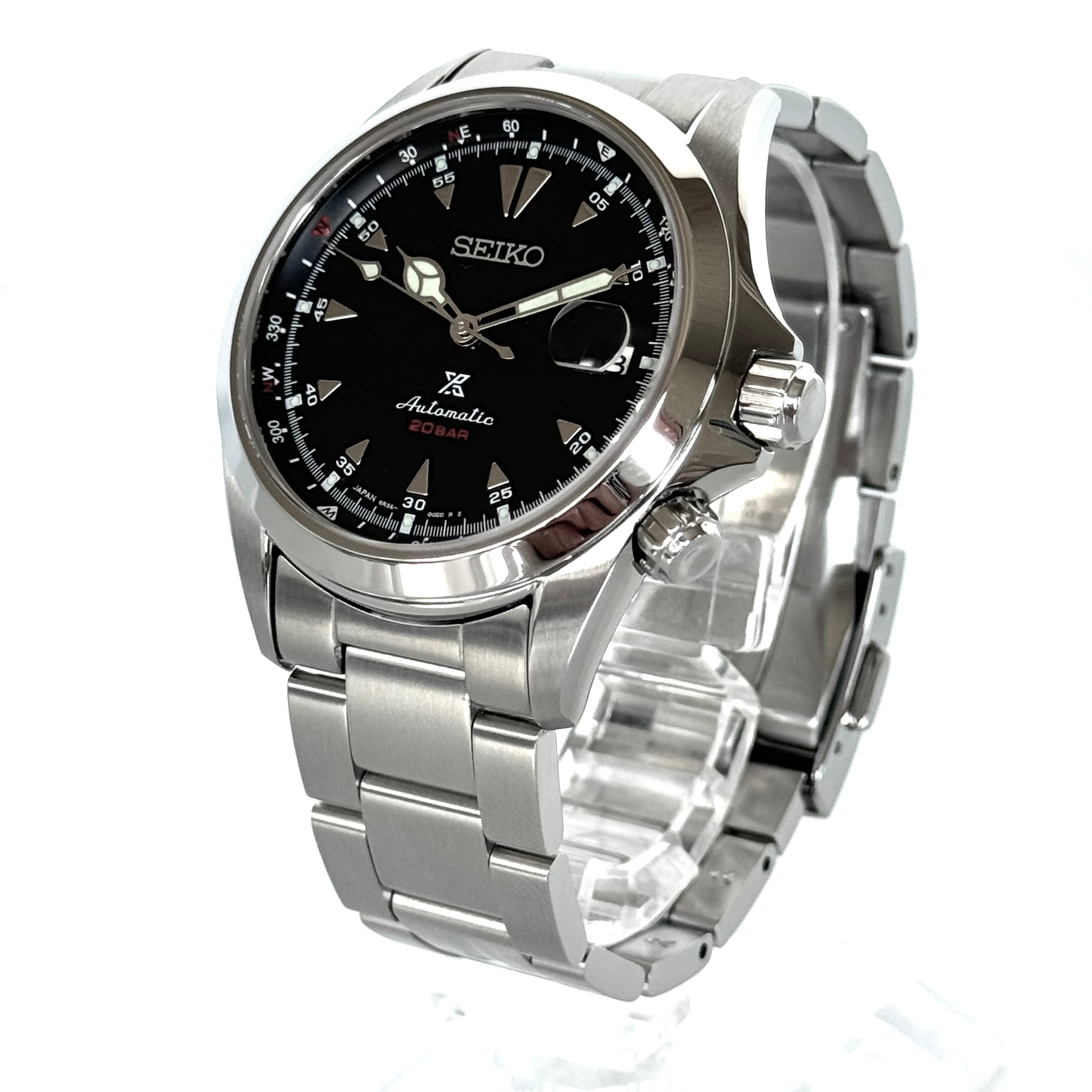 【美品】セイコー プロスペックス アルピニスト SBDC087 6R35?00E0 セイコーグローバルブランドコアショップ限定 自動巻 黒 裏スケ デイト表示