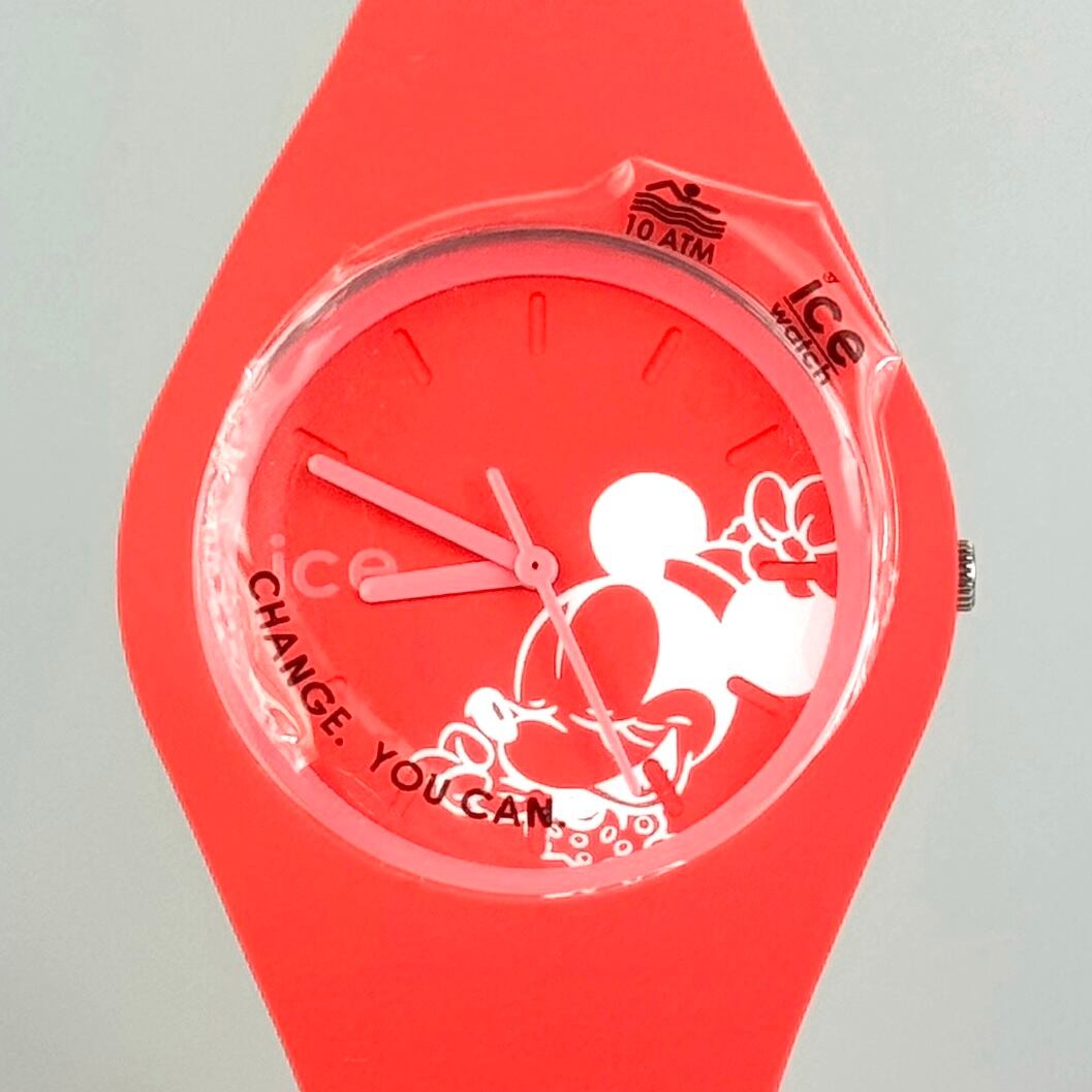 【未使用・電池交換済み】 アイスウォッチ ICE WATCH 014773 ディズニー ディズニーコレクション ミニーマウス クォーツ 赤 樹脂 メンズ レディース