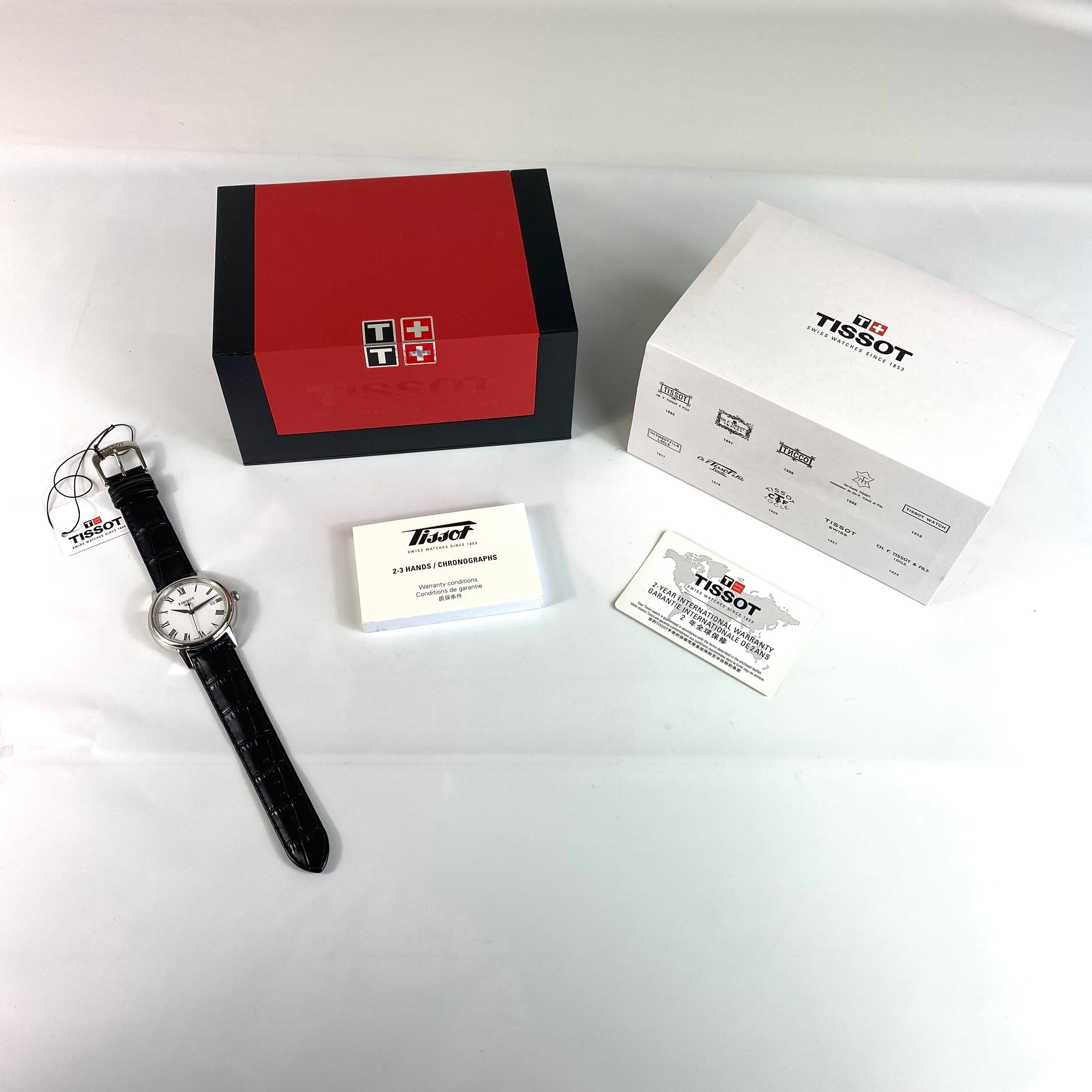 ティソ TISSOT Tクラシック カーソン T085410A クォーツ 白 デイト表示 革ベルト