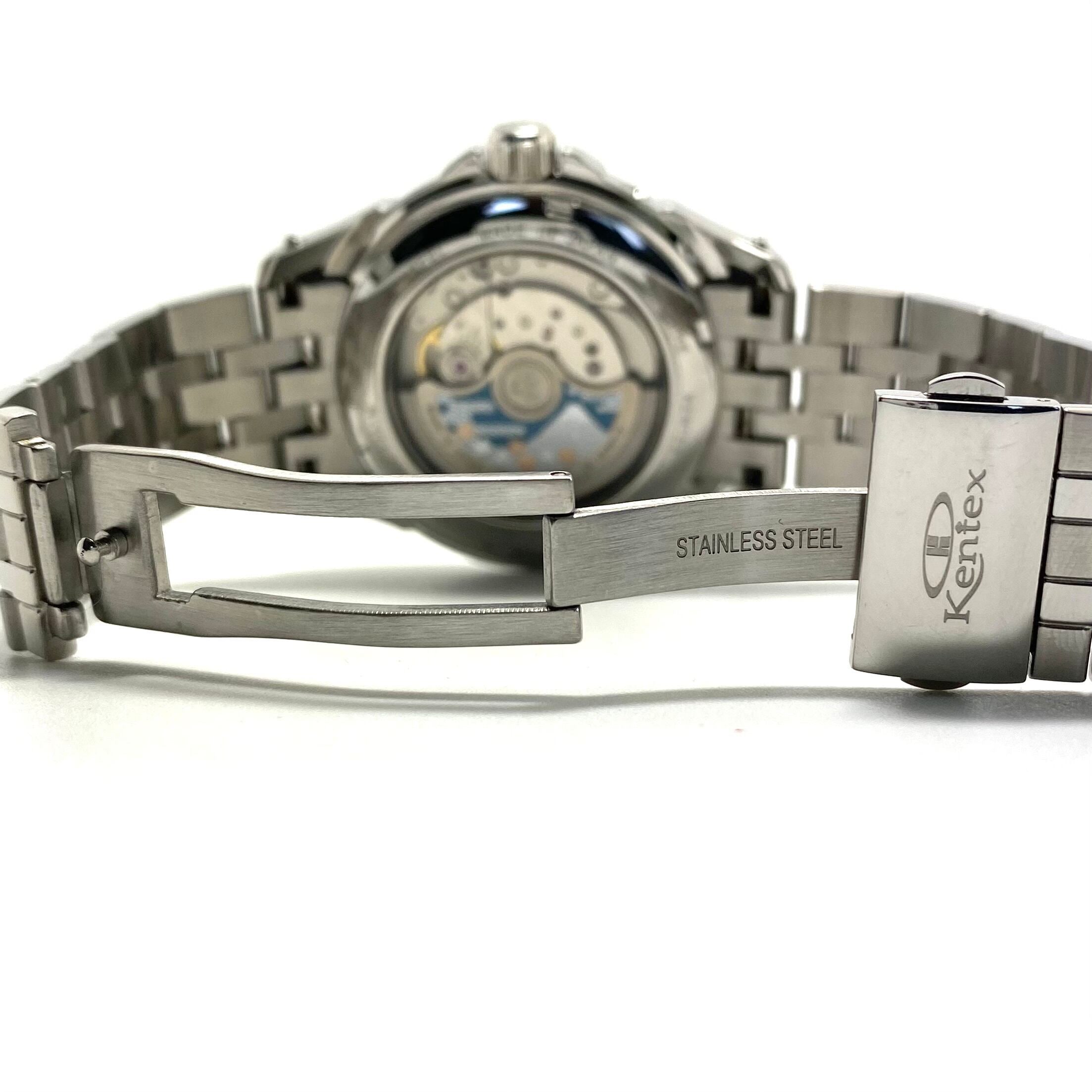 【美品】ケンテックス KENTEX エスパイアクティブII E546M-08 自動巻 シルバー パワーリザーブ トリプルカレンダー