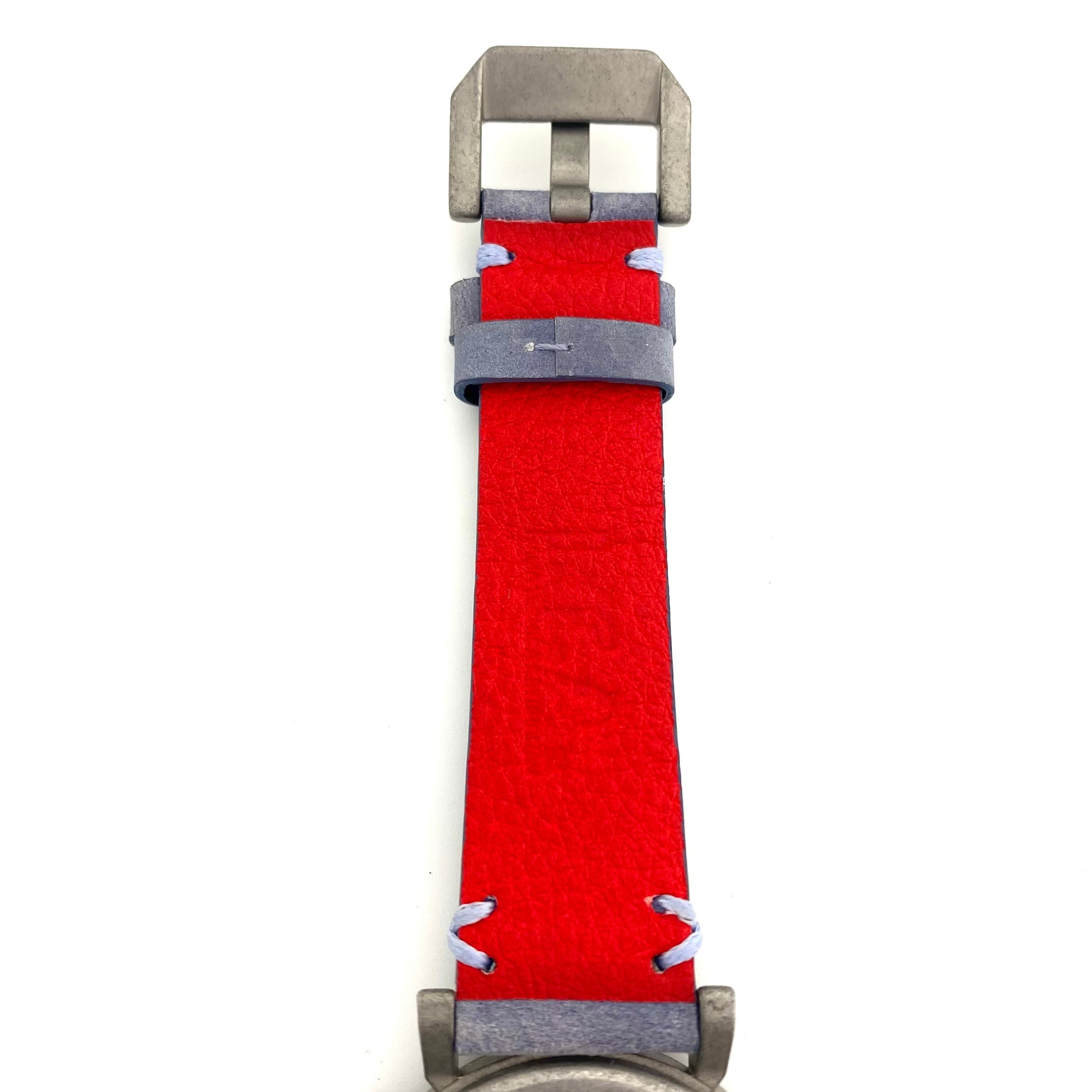 【ほぼ未使用・電池交換済み】アイティーエー リベッレ 22.00.05 クォーツ クロノグラフ ヴィンテージ シルバー 革ベルト