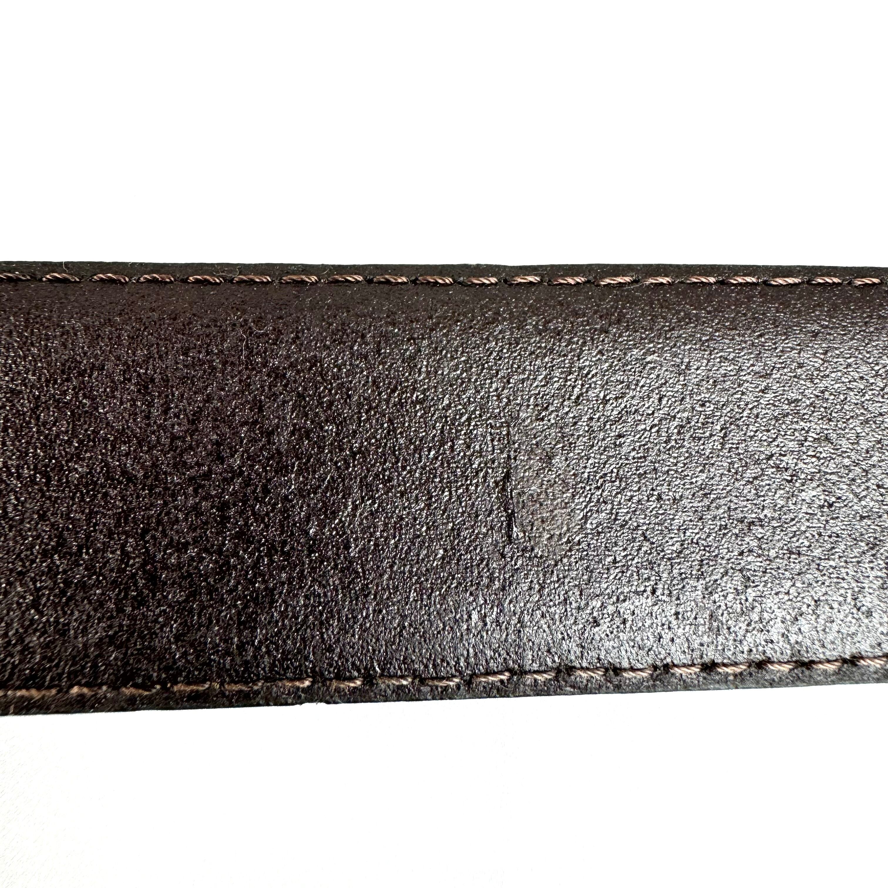 ダンヒル ベルト ロゴ シルバー金具 レザー 黒