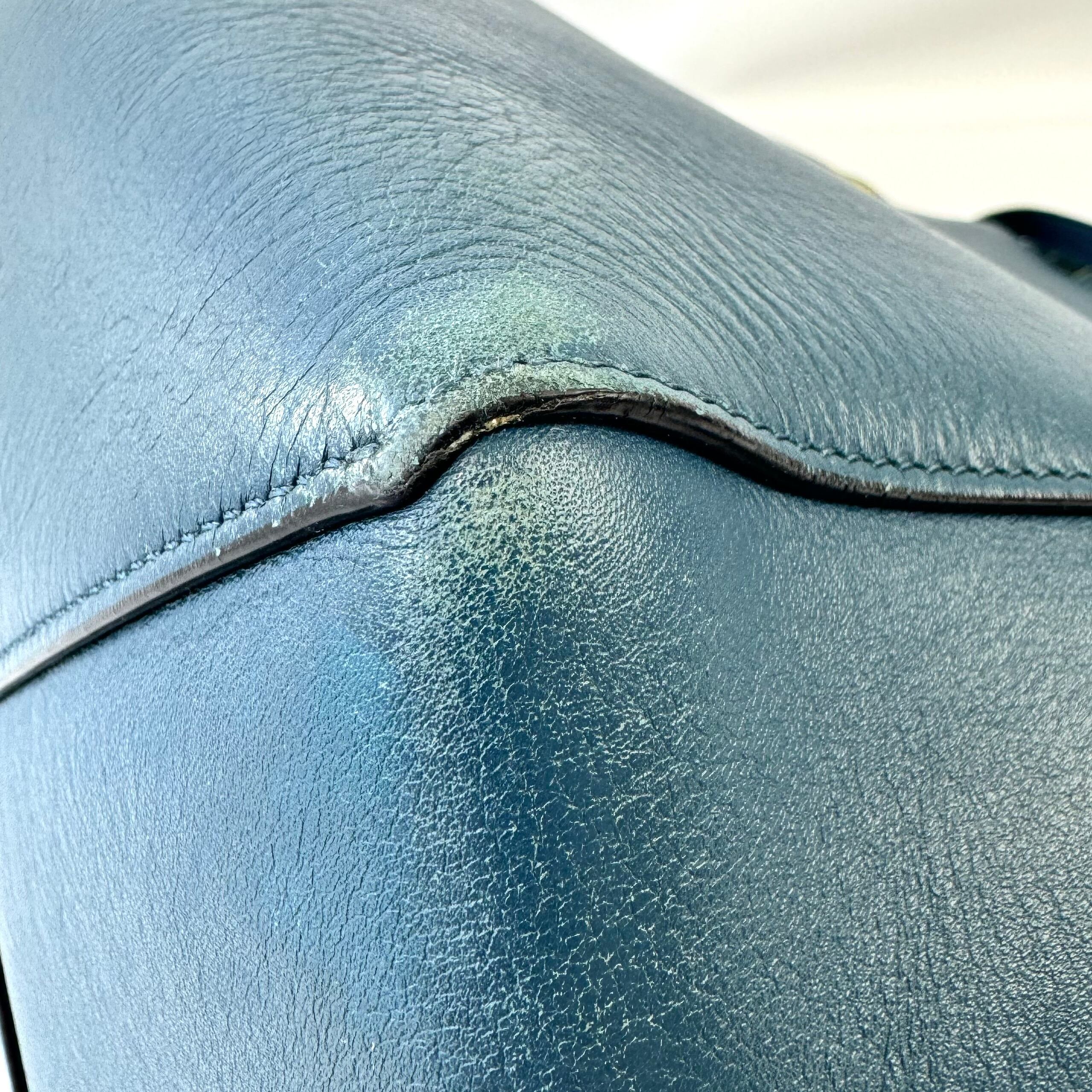 セリーヌ カバファントム トートバッグ スモール タッセル カーフ 青 黄色