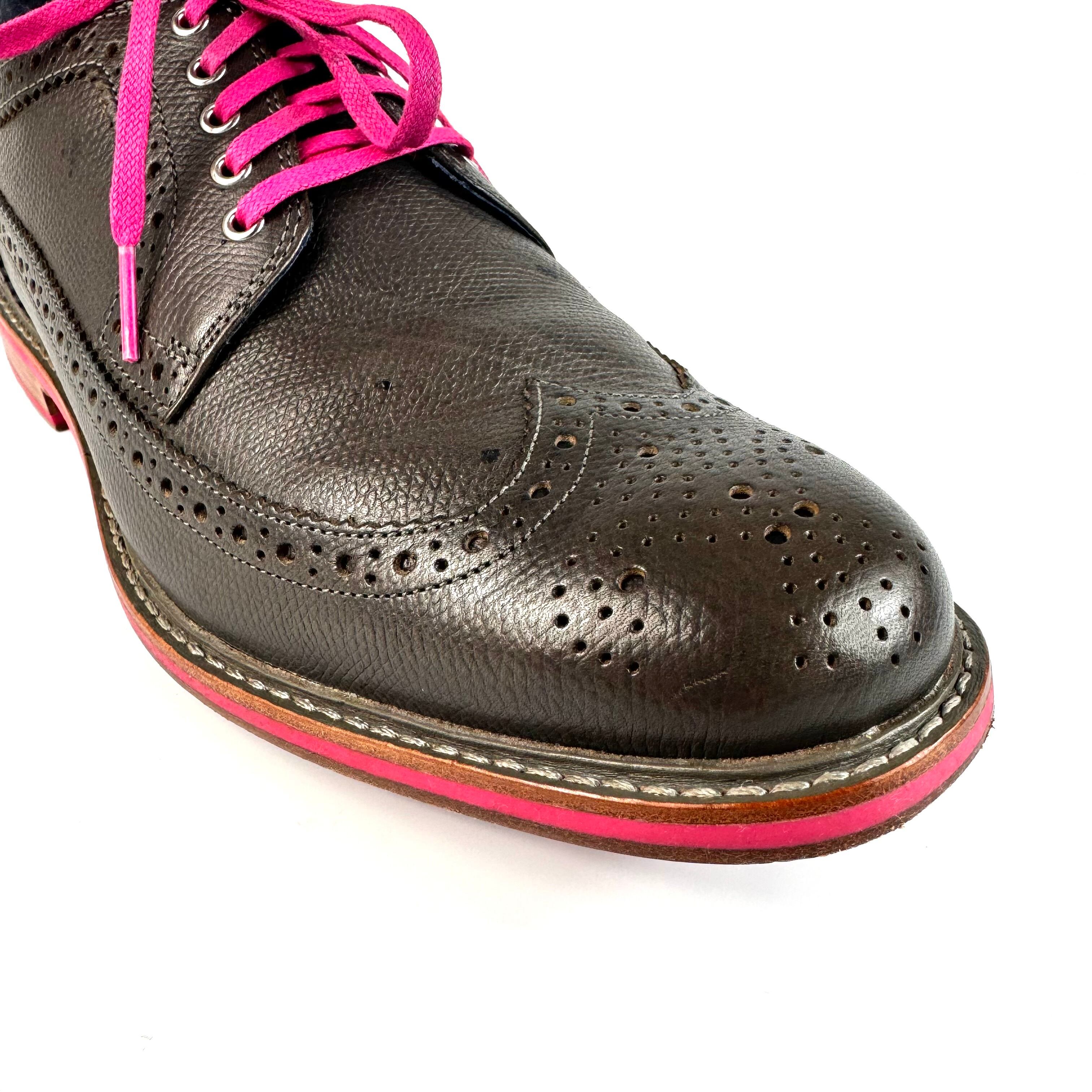 【美品】コールハーン クーパー ウィングチップ 革靴 レザー チャコールグレー