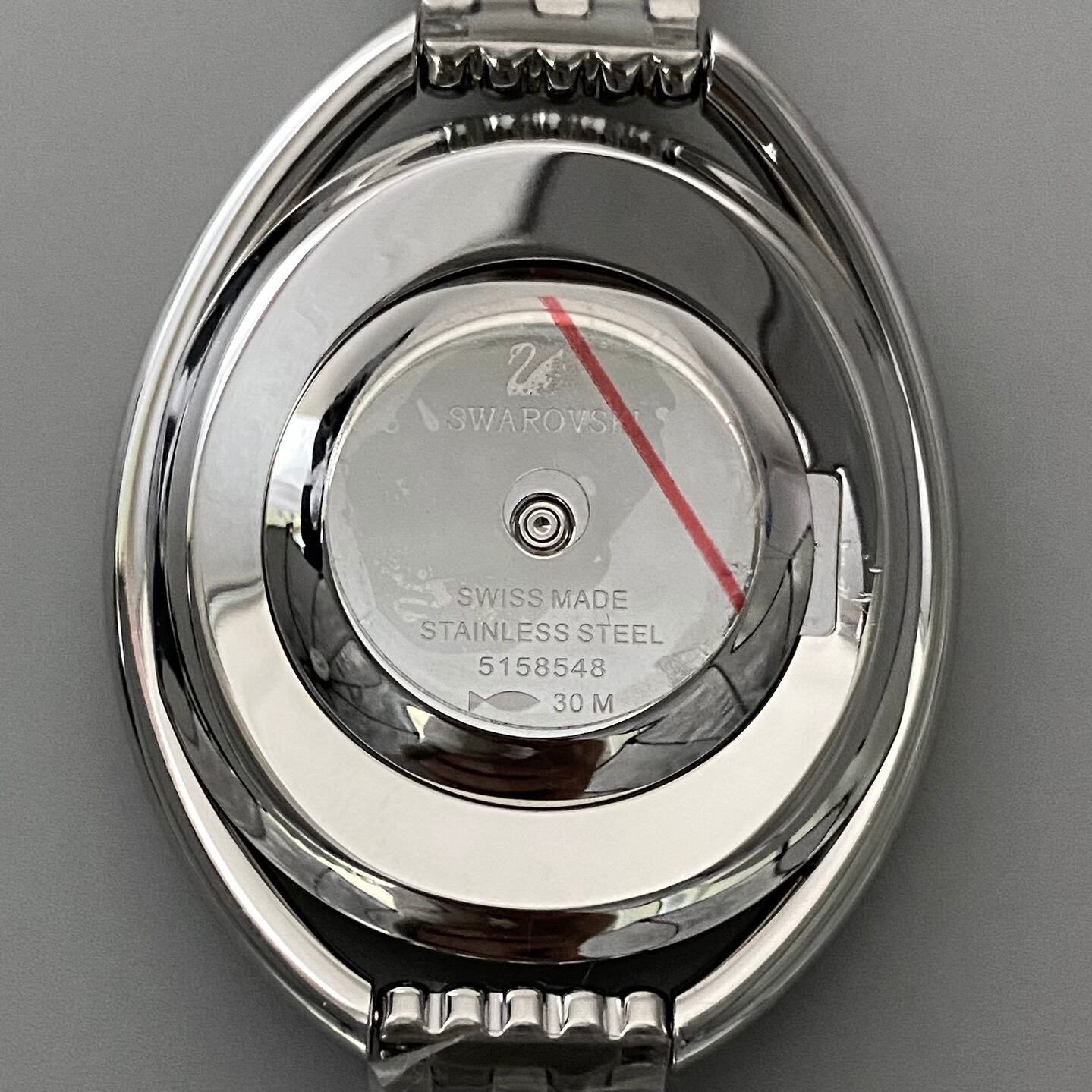 【未使用・電池交換済み】スワロフスキー SWAROVSKI Crystalline クリスタルライン Oval オーバル 5181008 クォーツ 2針 シルバー レディース