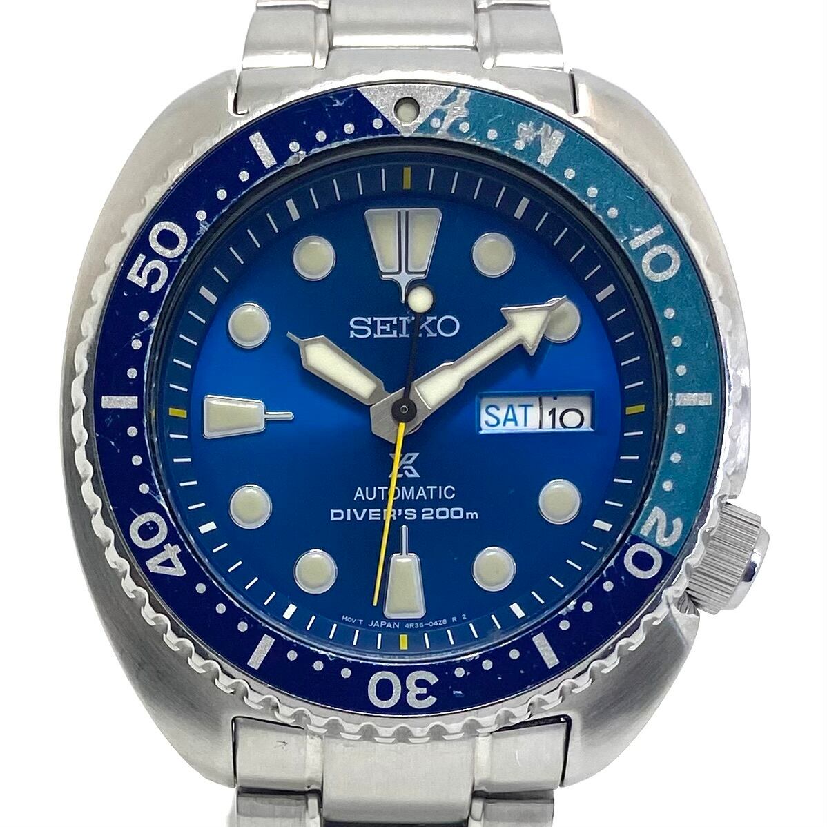【希少】腕時計 メンズ セイコー SEIKO プロスペックス タートル ブルーラグーン SRB11K1 4R36-06A0 6000本限定 海外モデル 自動巻 青 デイデイト表示 200m防水