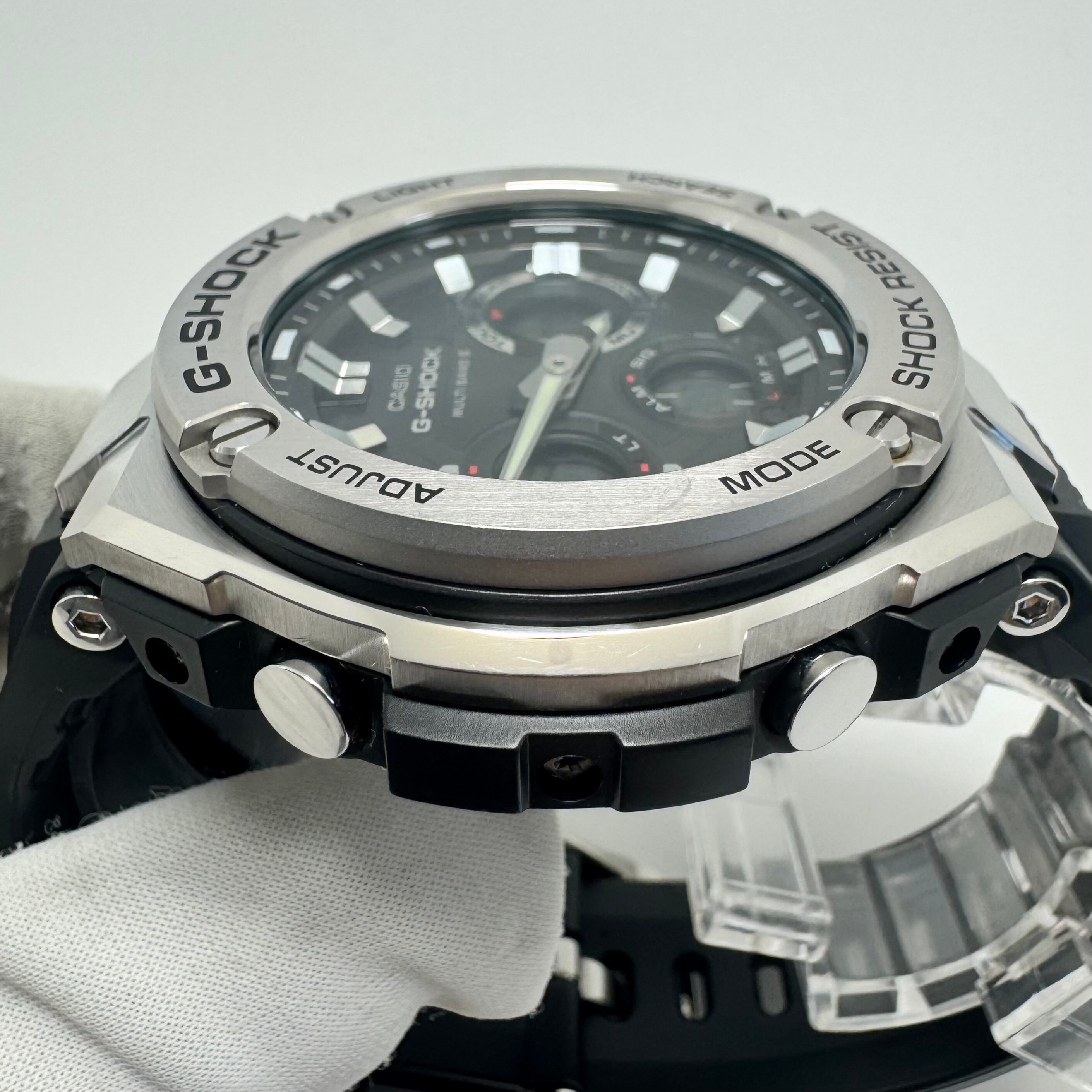 腕時計 メンズ カシオ G-SHOCK ジーショック ジースチール GST-W110D-1A9JF 電波ソーラー アナデジ 黒 ラバーベルト