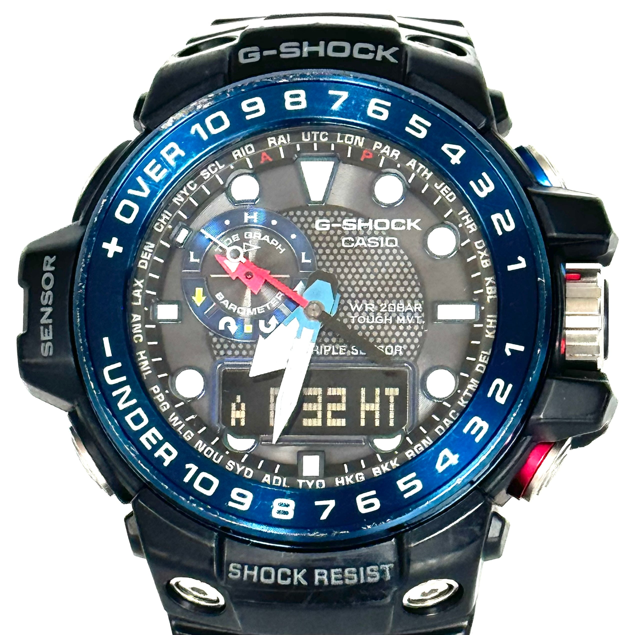 カシオ G-SHOCK ガルフマスター GWN-1000B-1BJF 電波ソーラー 黒 アナデジ 樹脂ベルト
