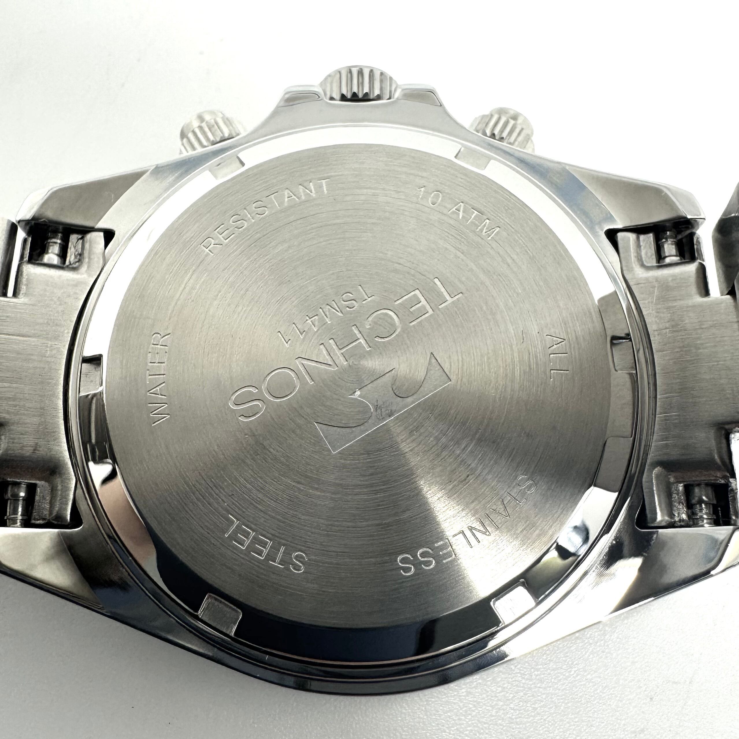 【美品】テクノス TECHNOS TSM411TW クォーツ クロノグラフ 白