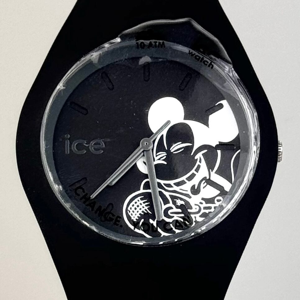 【未使用・電池交換済み】 アイスウォッチ ICE WATCH 014768 ディズニー ディズニーコレクション ミッキーマウス クォーツ 黒 樹脂 メンズ レディース