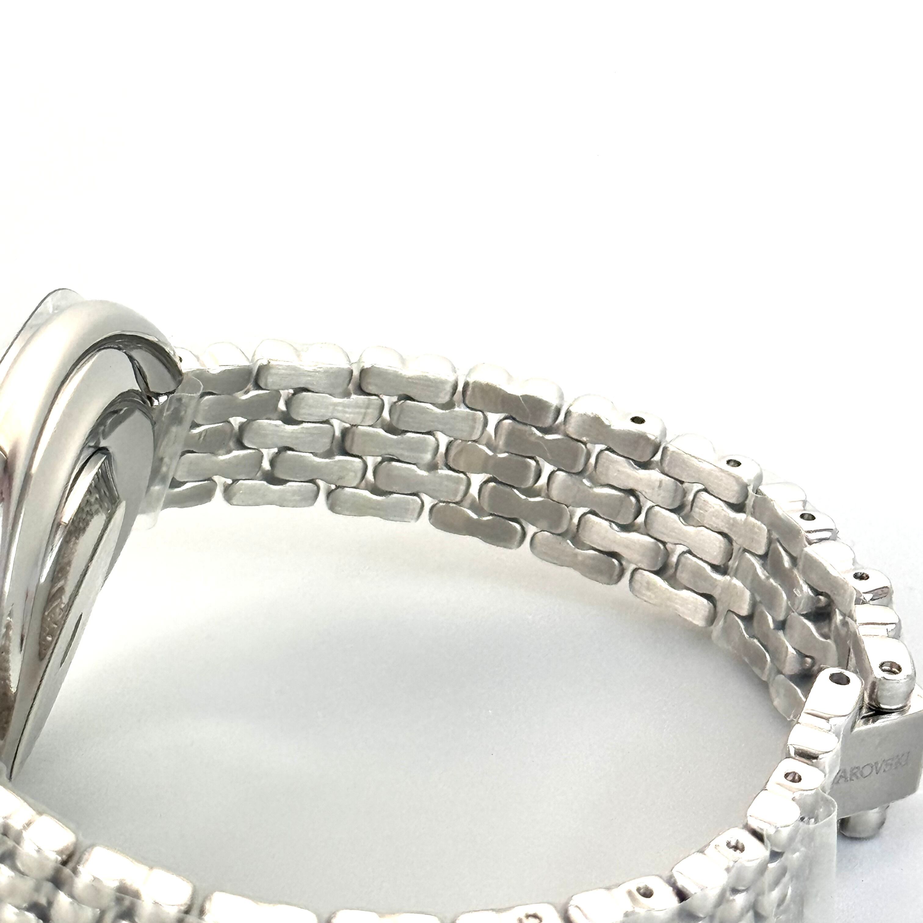 【未使用・電池交換済み】スワロフスキー SWAROVSKI Crystalline クリスタルライン Oval オーバル 5181008 クォーツ 2針 シルバー レディース