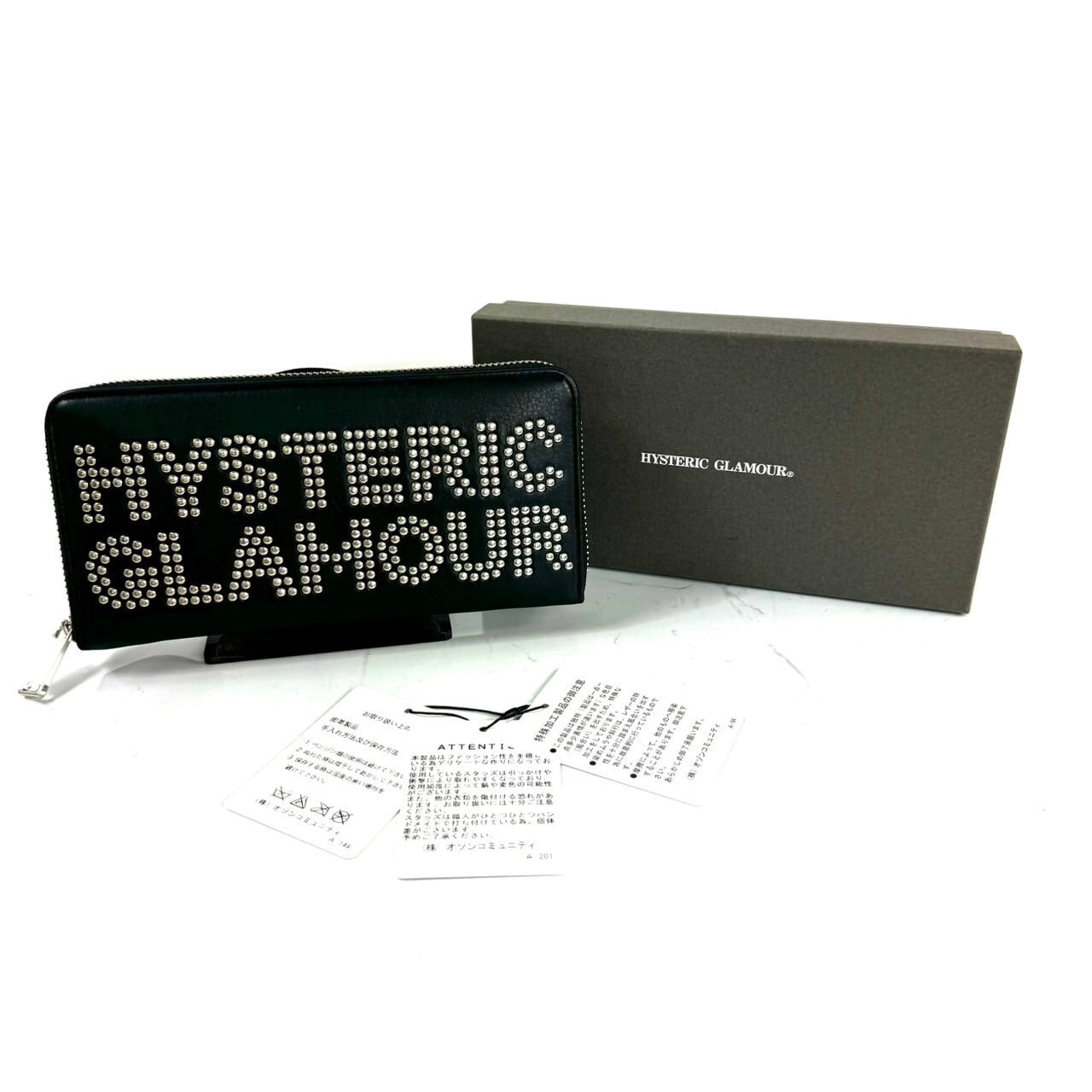 ヒステリックグラマー HYSTERIC GLAMOUR レザー 長財布 黒 ラウンドファスナー